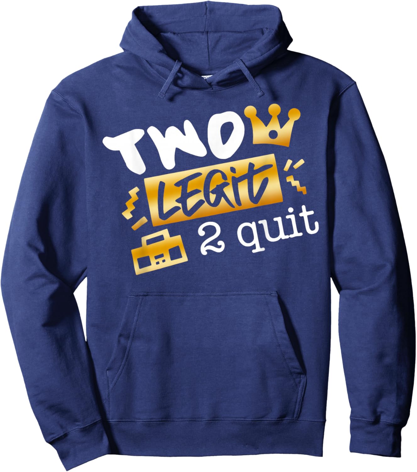 Two Legit To Quit Party Decorations Boy 2nd Birthday Hip Hop Hoodie - Hoodie | Navy