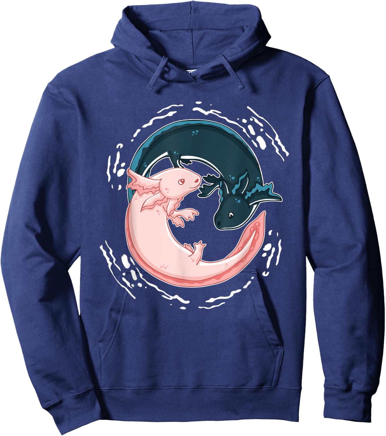 Yin Yang Axolotls Zen Axolotl Meditation Yoga Shirt Hoodie - Hoodie | Navy