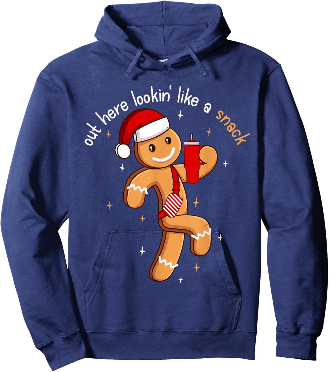 Out Here Looking Like A Snack Funny BouJee Xmas Gingerbread Hoodie - Hoodie | Navy