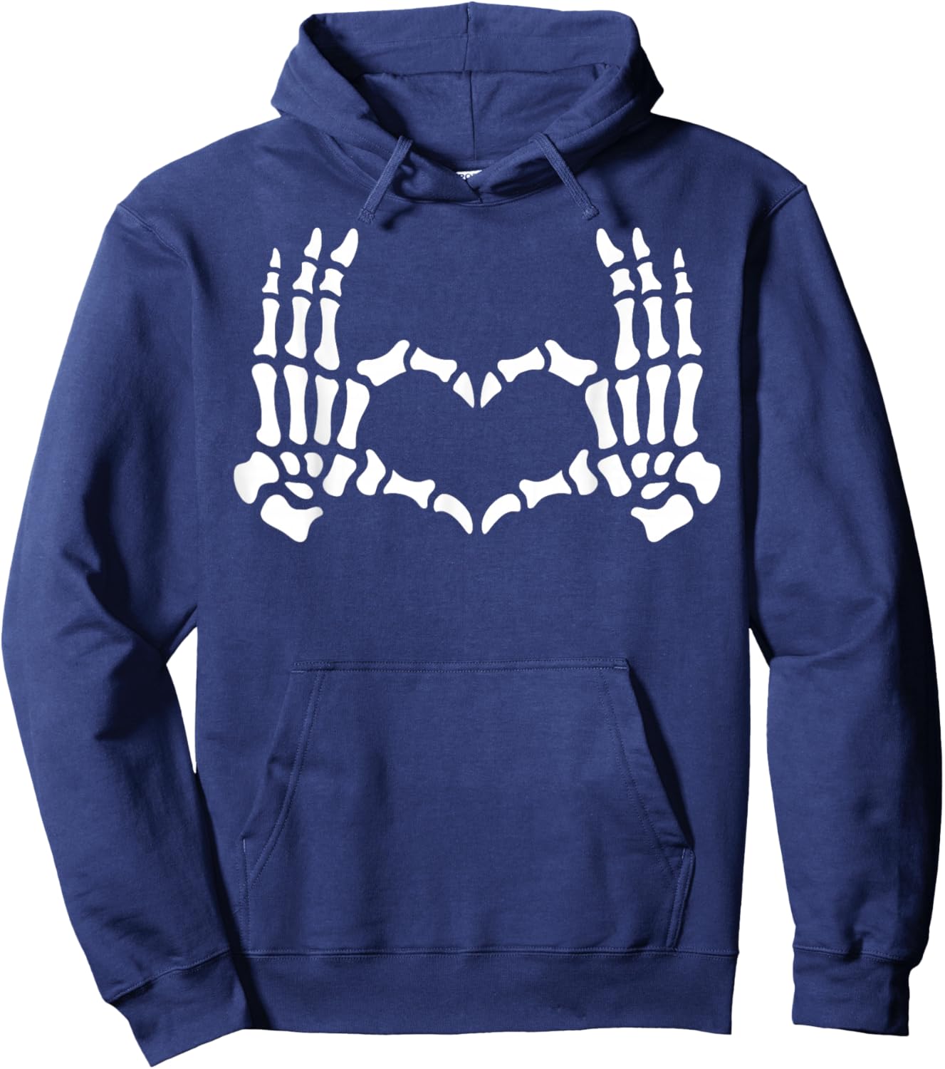 Skeleton Hands Heart Sign Retro Halloween Skeleton Hand Sign Hoodie - Hoodie | Navy