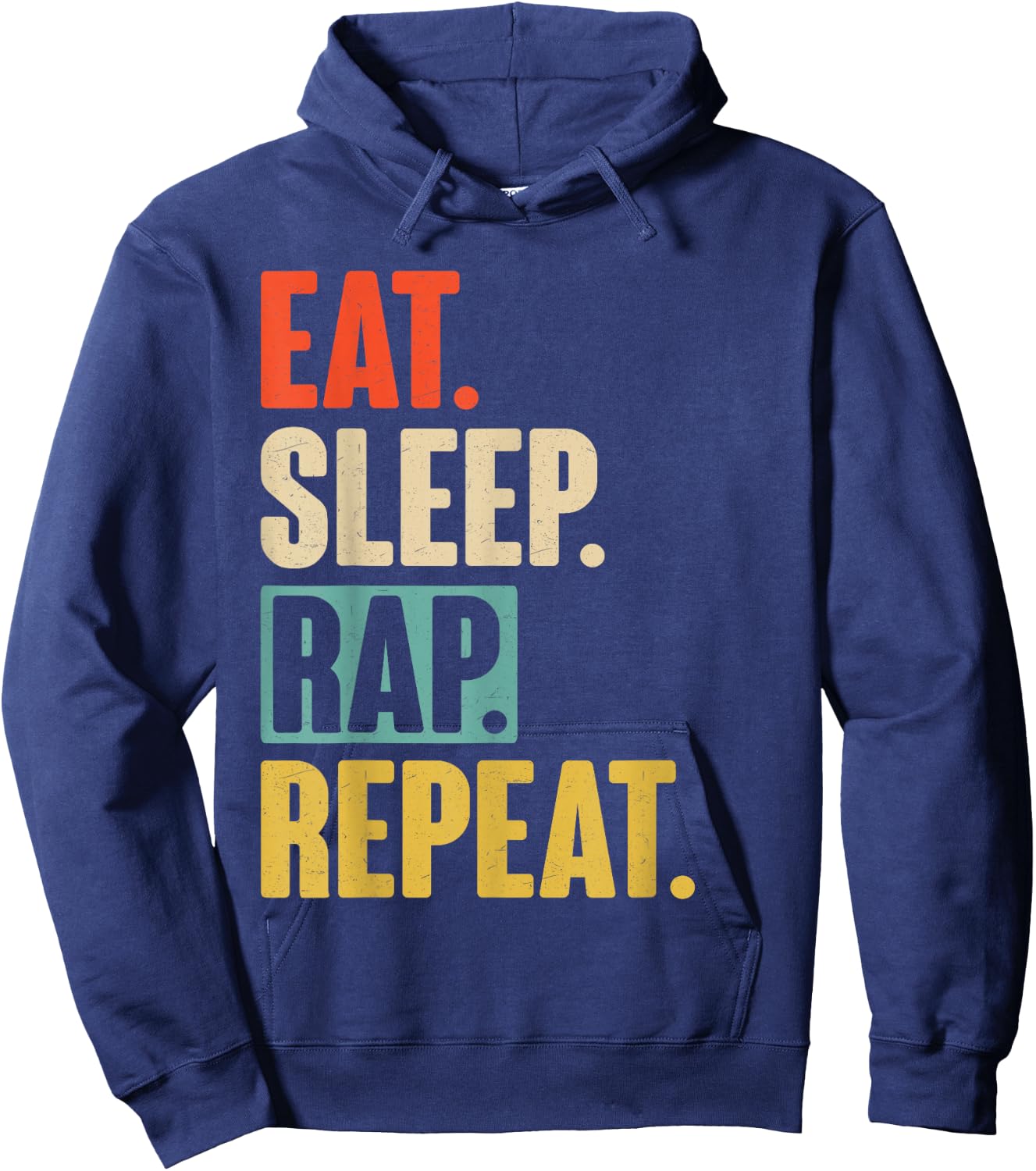 Eat Sleep Rap Repeat - Retro Vintage Rapper Hoodie - Hoodie | Navy