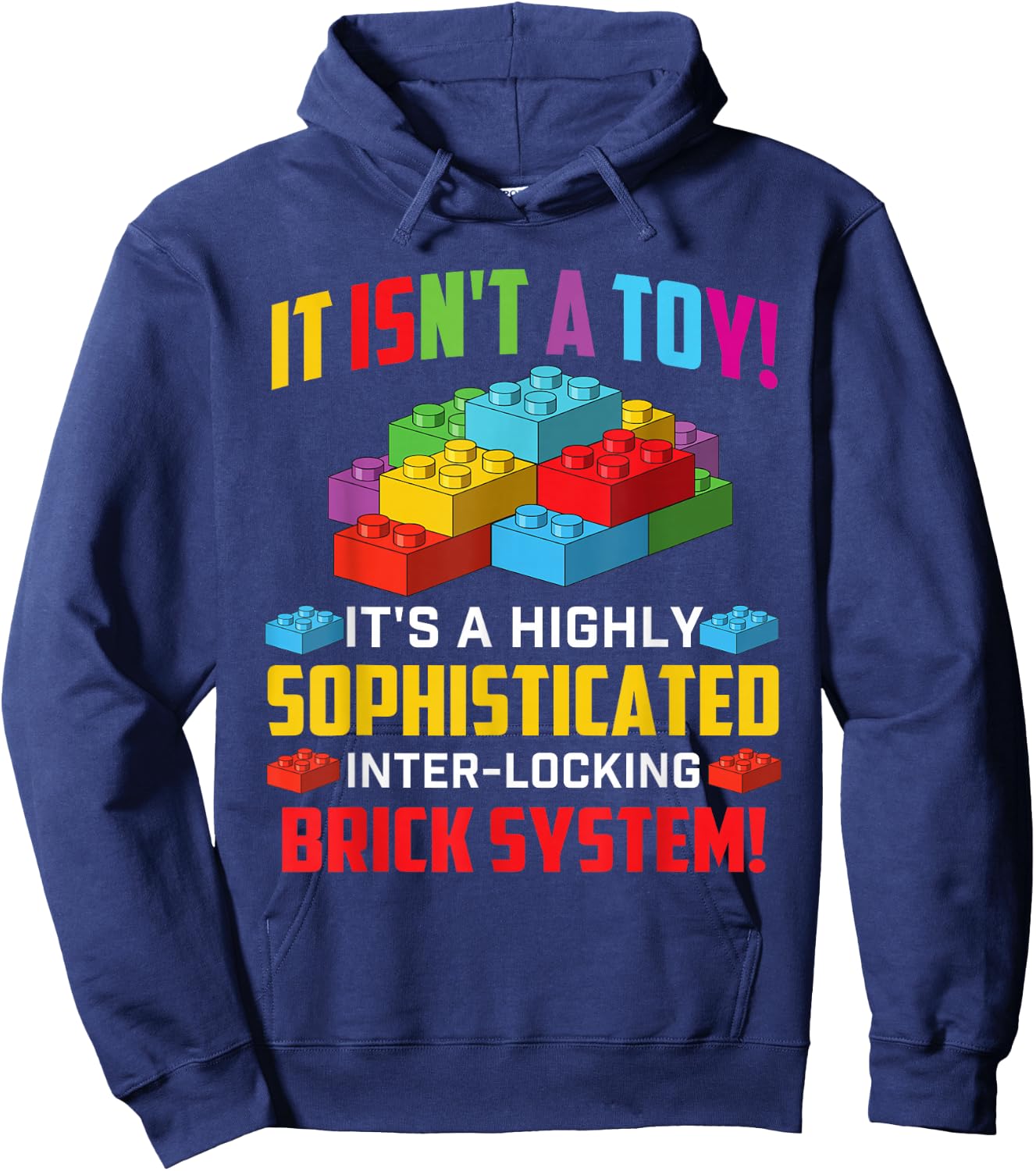 Sophisticated Inter-Locking Brick System - Block Building Hoodie - Hoodie | Navy