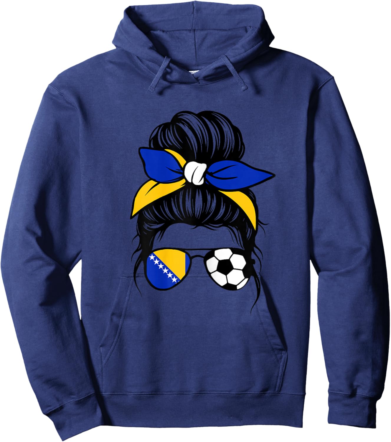 Bosnische Flagge Frauen Stolze Bosnien Fans Girls Hoodie - Hoodie | Navy