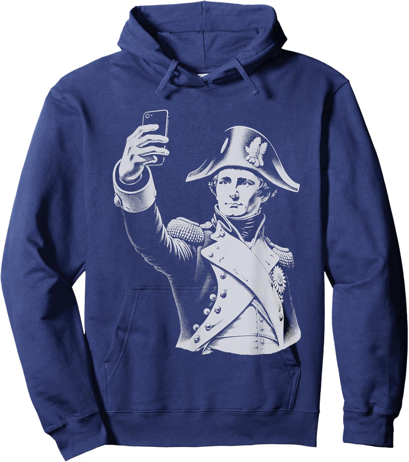 Funny Napoleon Bonaparte Taking a Selfie Hoodie - Hoodie | Navy