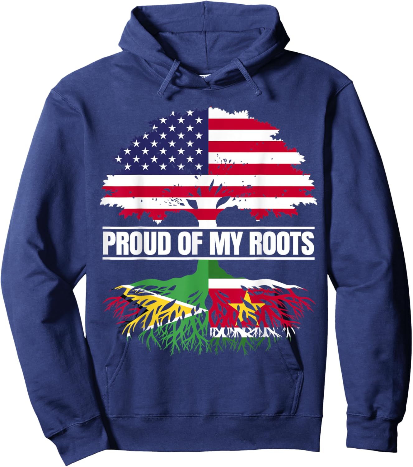 Guyana Suriname Mix Heritage Proud Roots Guyanese Surinamese Hoodie - Hoodie | Navy