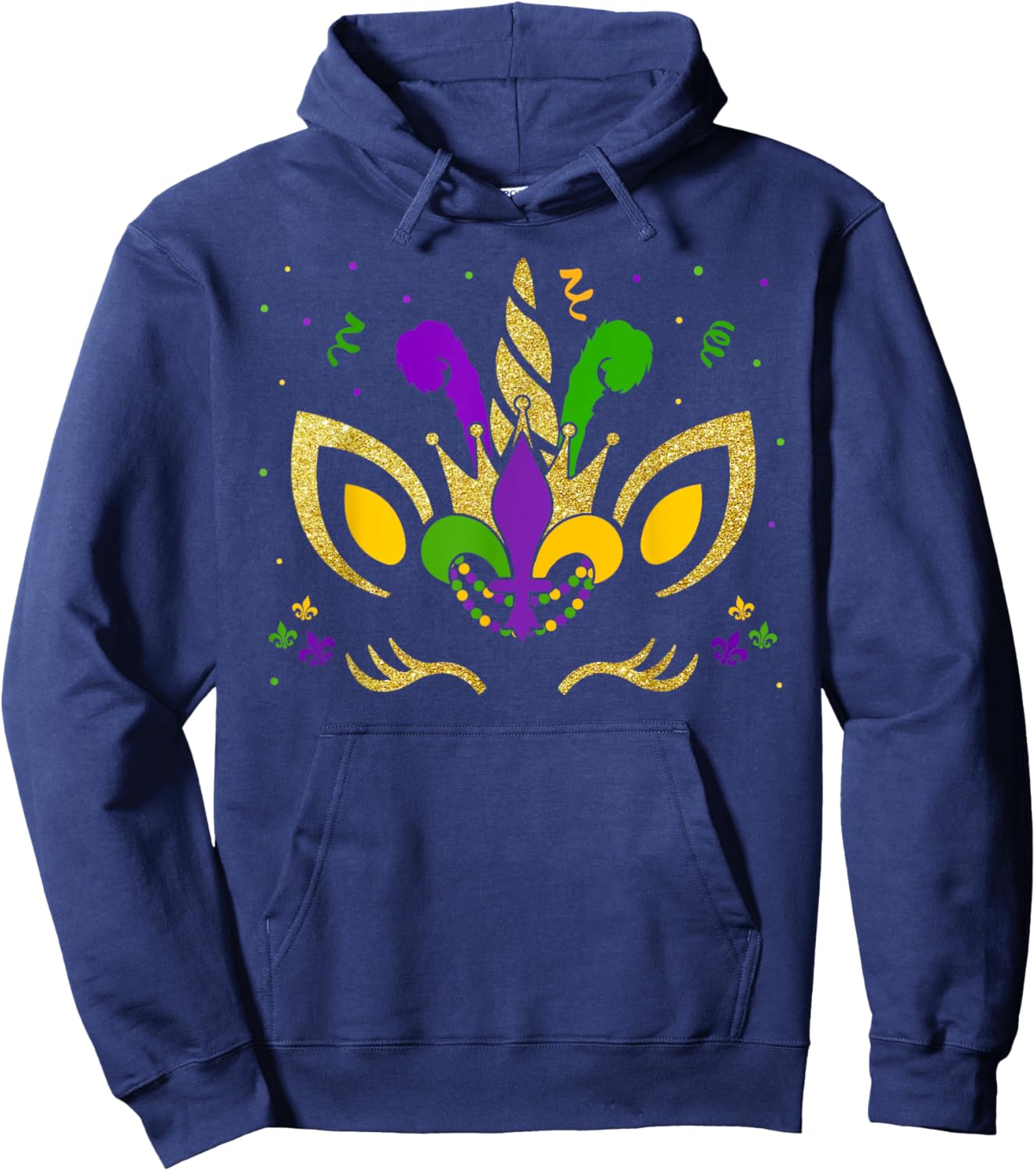 Mardi Gras Unicorn Party Costume Girl Kids Toddler Hoodie - Hoodie | Navy