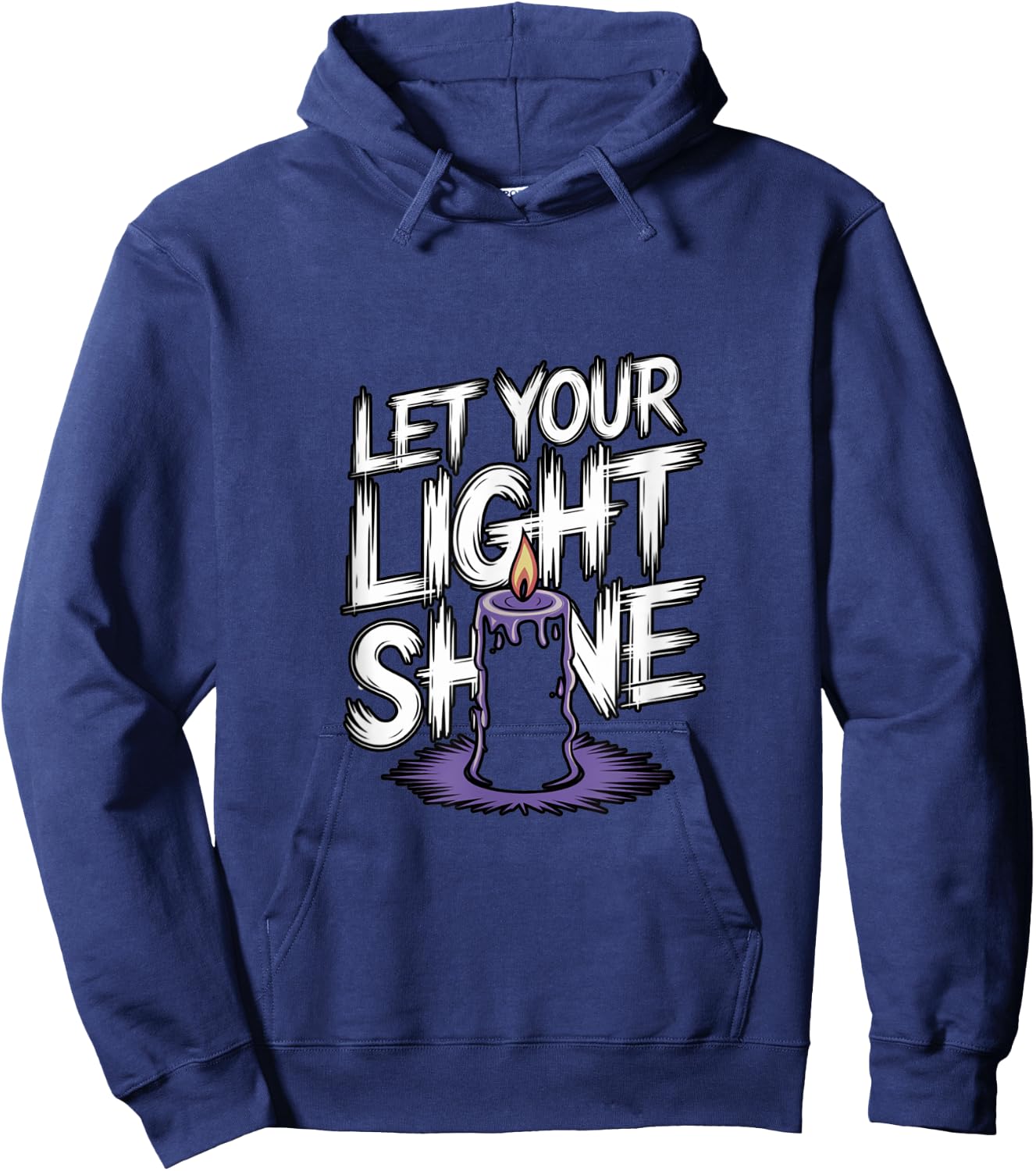Let Your Light Shine Candle Christian Biblical Inspiration Hoodie - Hoodie | Navy
