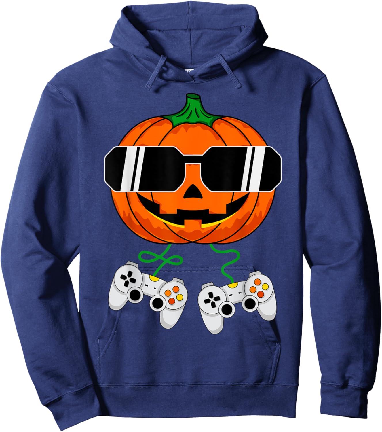 Halloween Jack O Lantern Gamer Boys Kids Men Funny Halloween Hoodie - Hoodie | Navy
