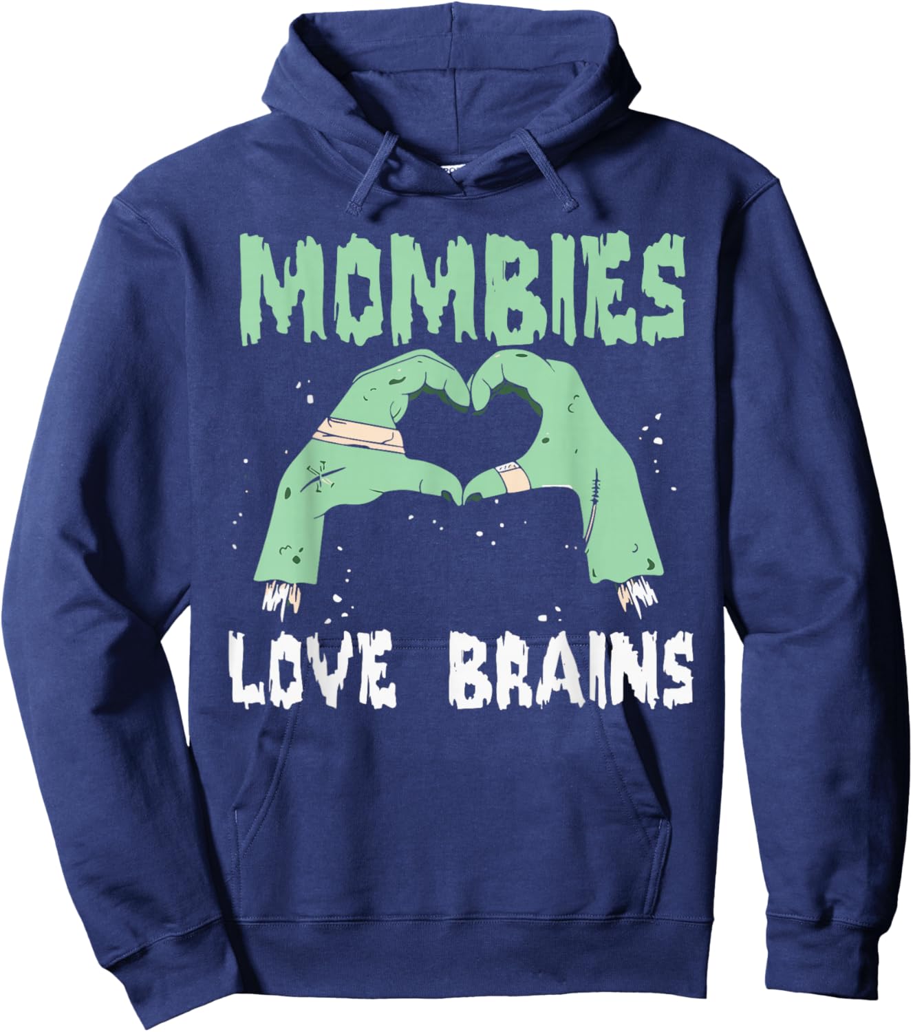 Mombies Love Brains Mom Halloween Costume Zombie Cute Hoodie - Hoodie | Navy