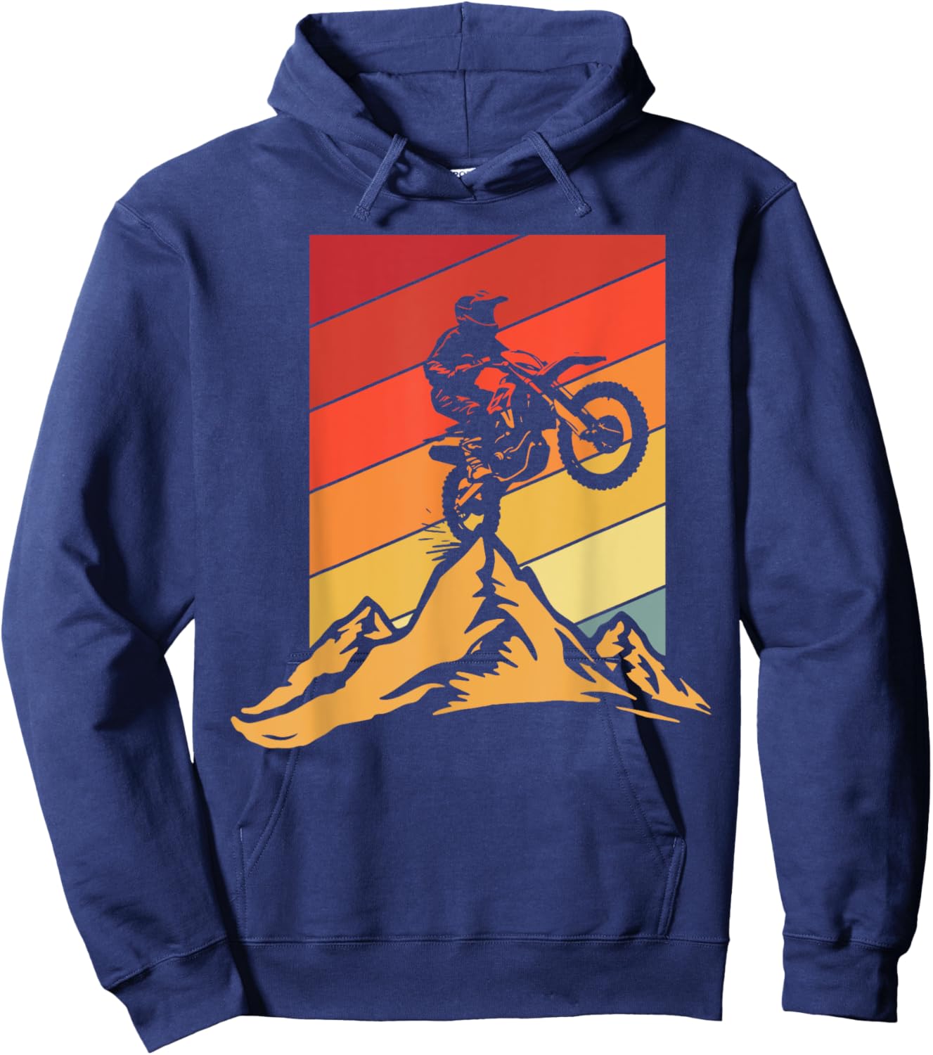 Classic Dirt Bike Motocross MX Rider OffRoad Mountain Enduro Hoodie - Hoodie | Navy