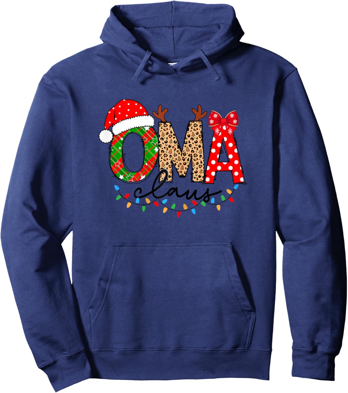 Oma Claus Merry Christmas For Oma Xmas Vibes Costume Hoodie - Hoodie | Navy