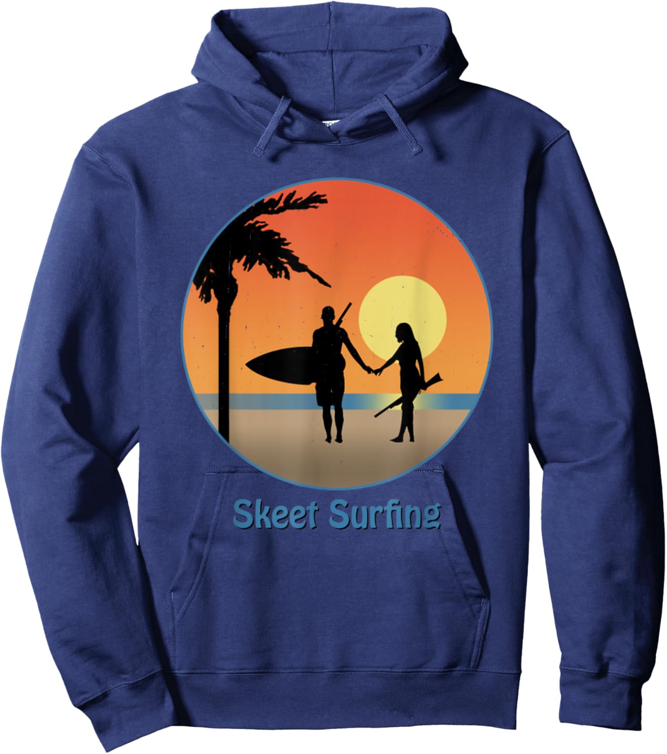 Skeet Surfing Top Secret Vintage Sunset Beach Women Hoodie - Hoodie | Navy