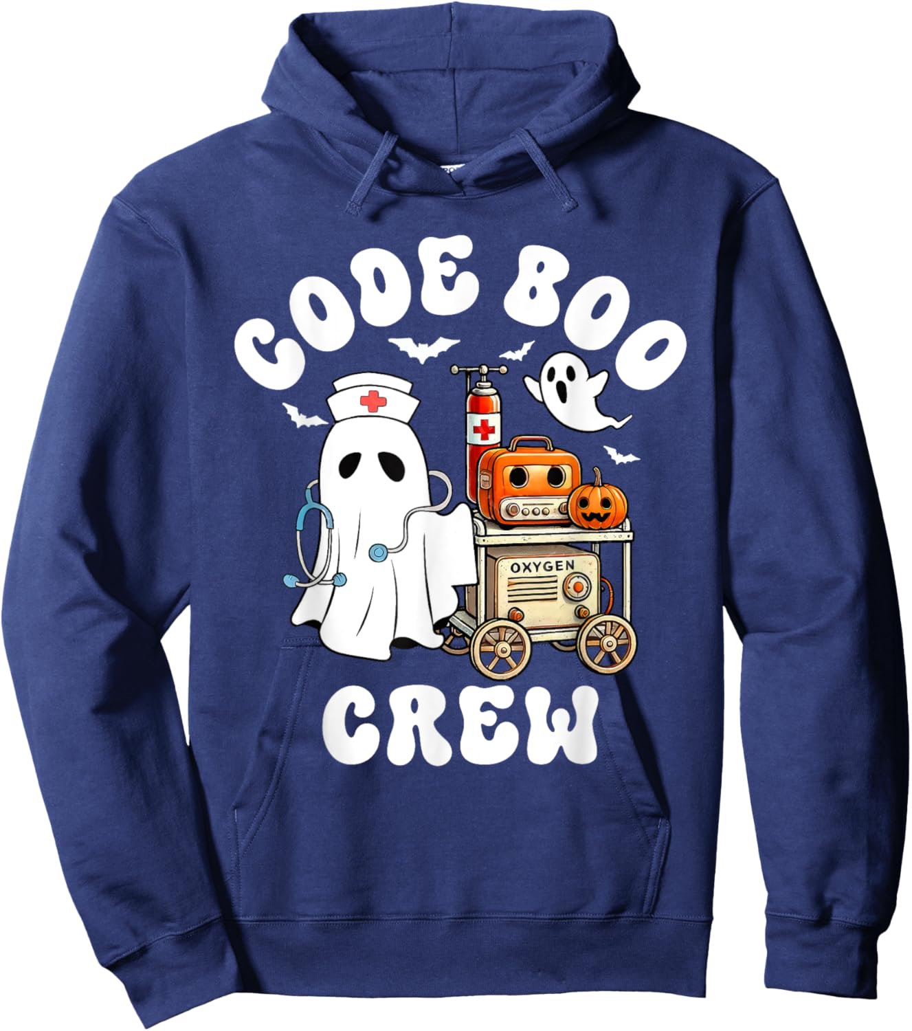 Code Boo Crew Outfit Funny Ghost Halloween Costume Hoodie - Hoodie | Navy