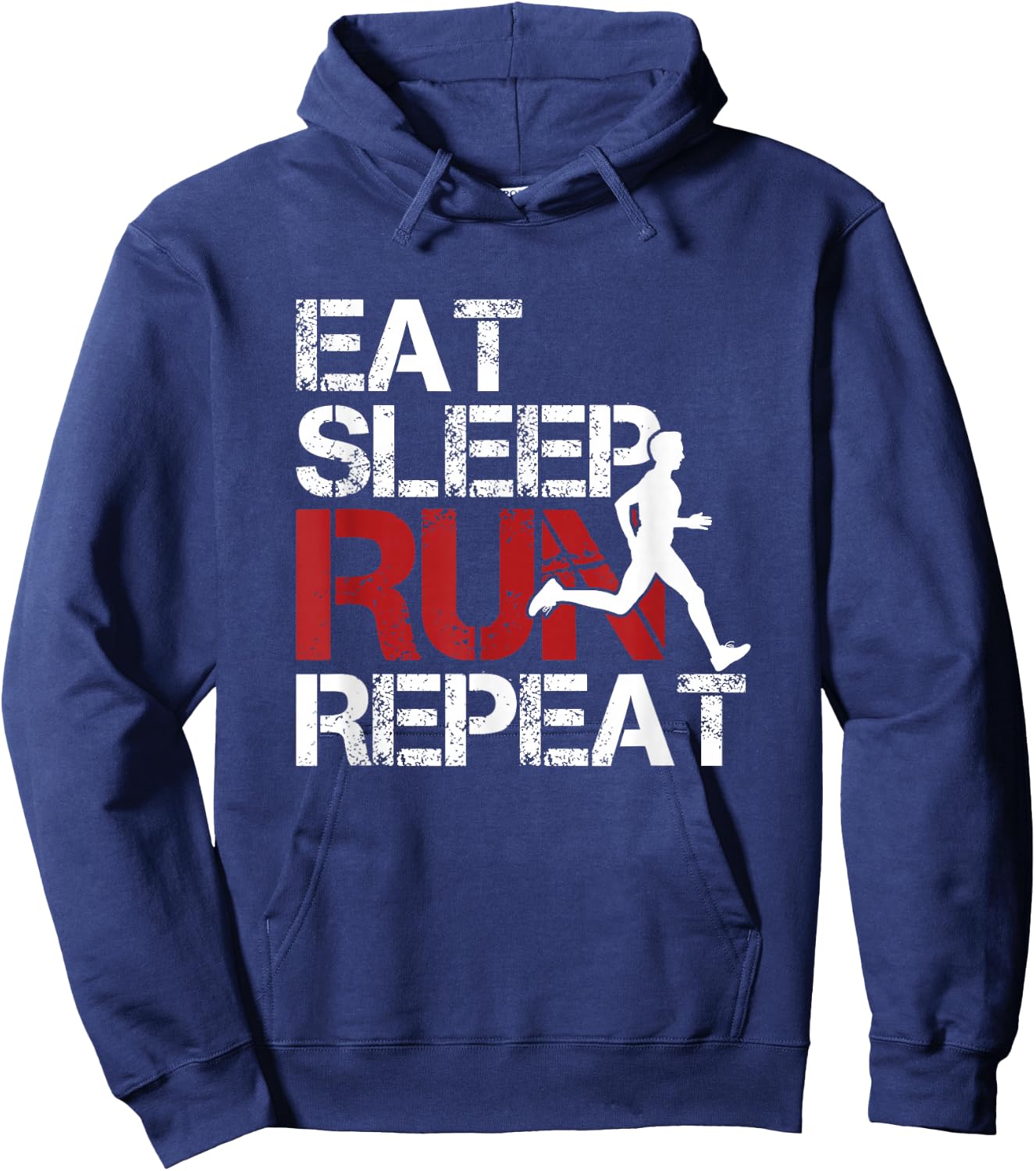 Eat Sleep Run Repeat Track & Field Running Hoodie - Hoodie | Navy