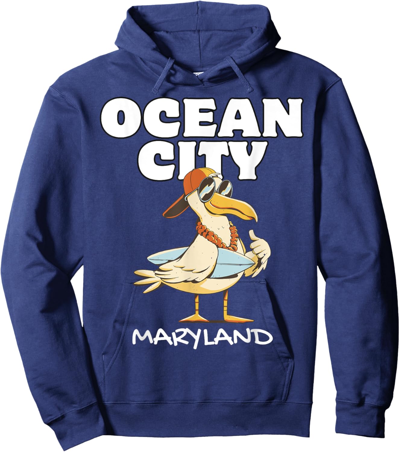 OCEAN CITY MARYLAND Surf Vacation Sunset Surfing Travel Hoodie - Hoodie | Navy