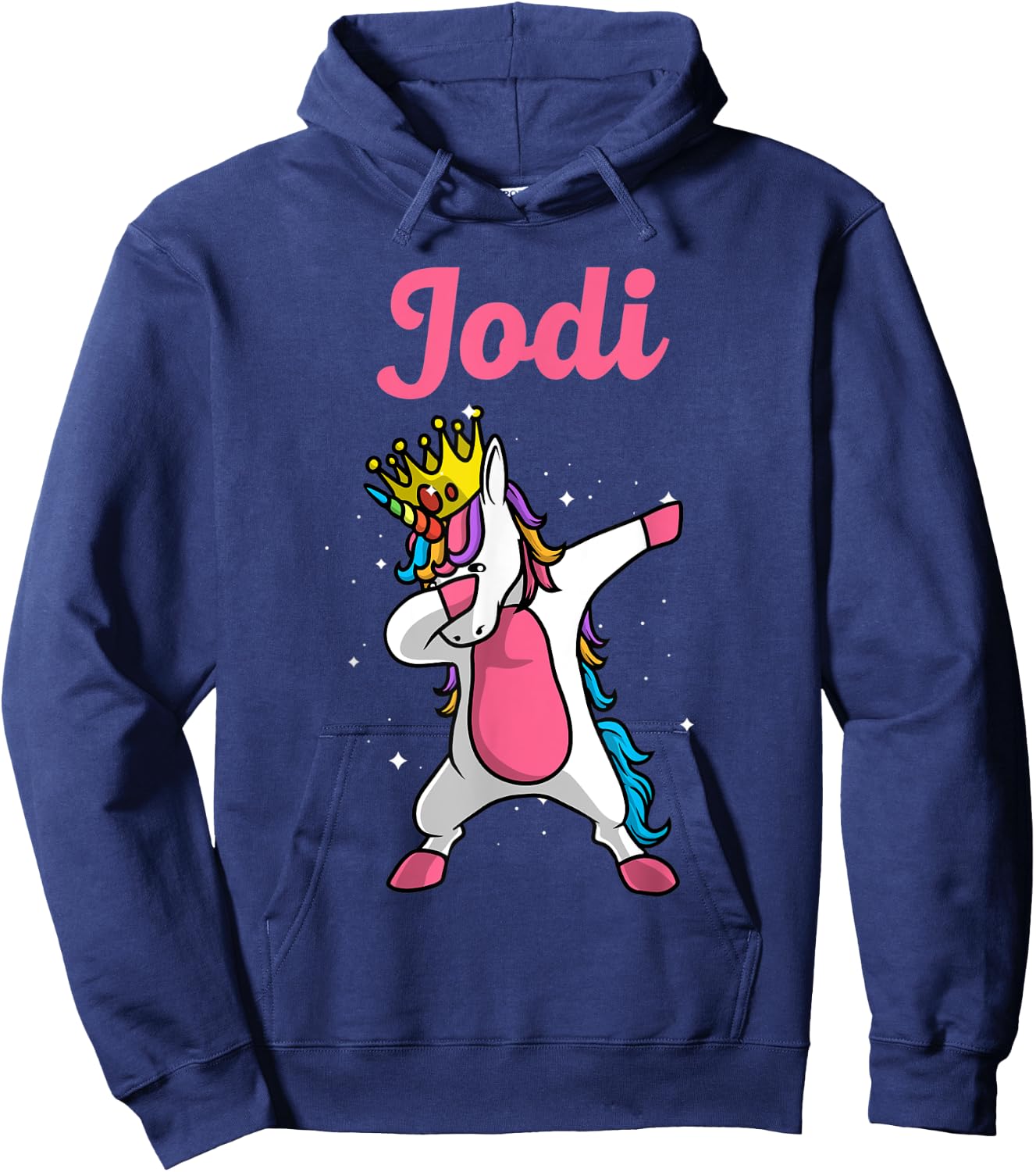 JODI Gift Name Personalized Birthday Dabbing Unicorn Queen Hoodie - Hoodie | Navy