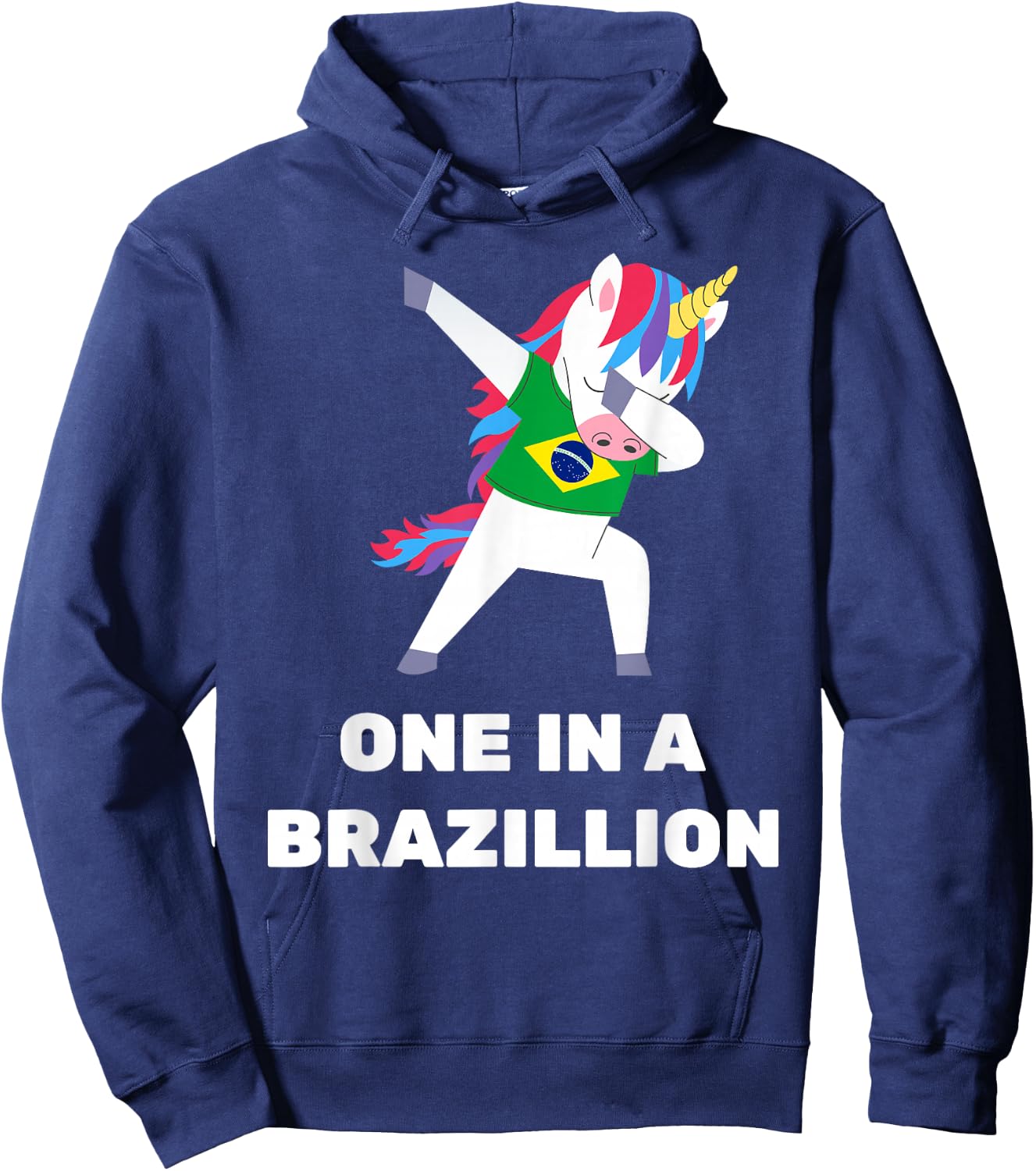Funny Brazilian Unicorn Brazil Flag Brasil Hoodie - Hoodie | Navy