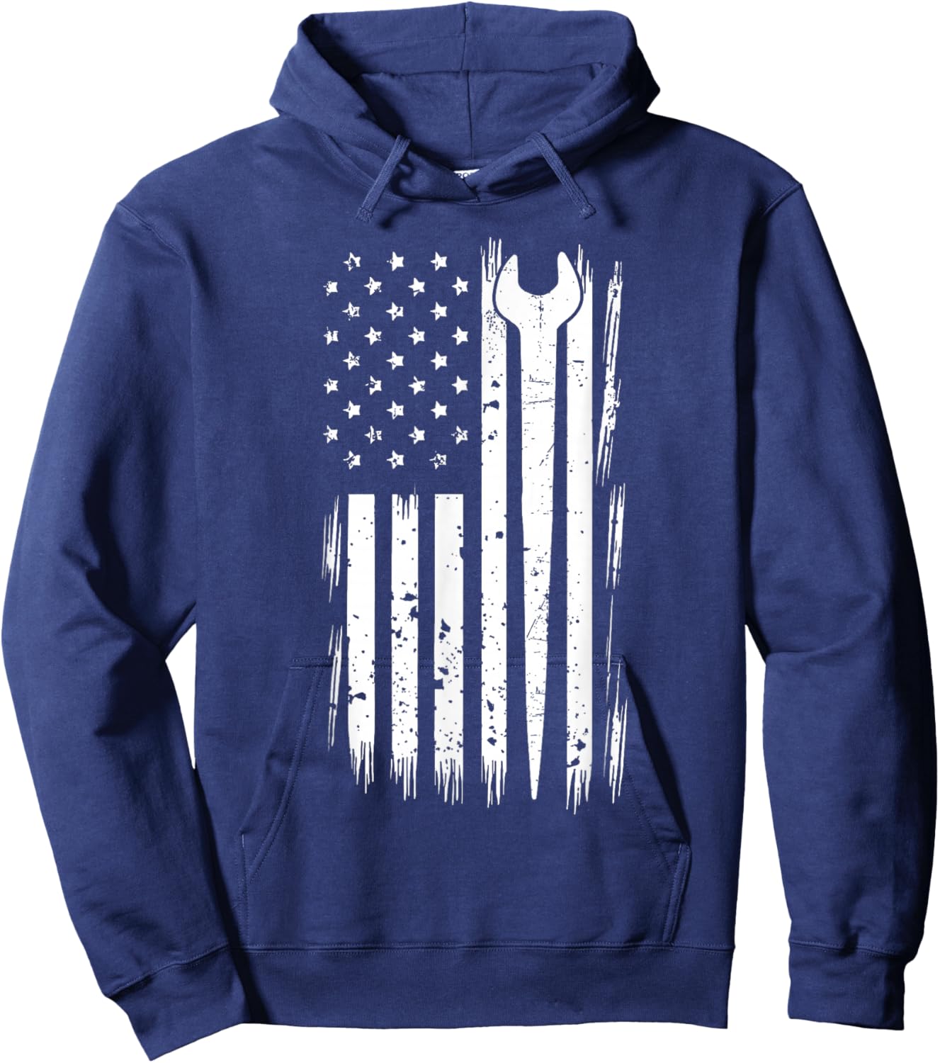 Ironworker - USA Flag Ironworking Worker Rodbuster Hoodie - Hoodie | Navy