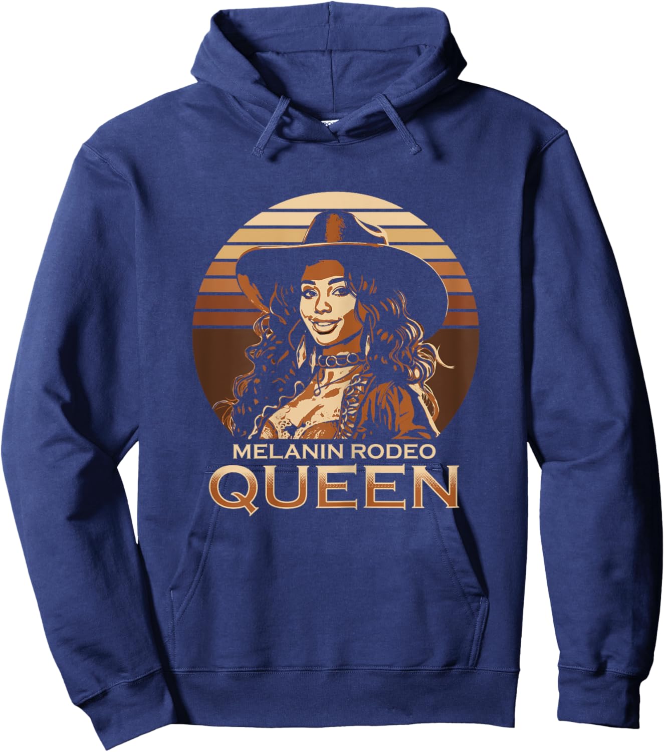 Melanin Rodeo Queen Bronc Riding African American Hoodie - Hoodie | Navy