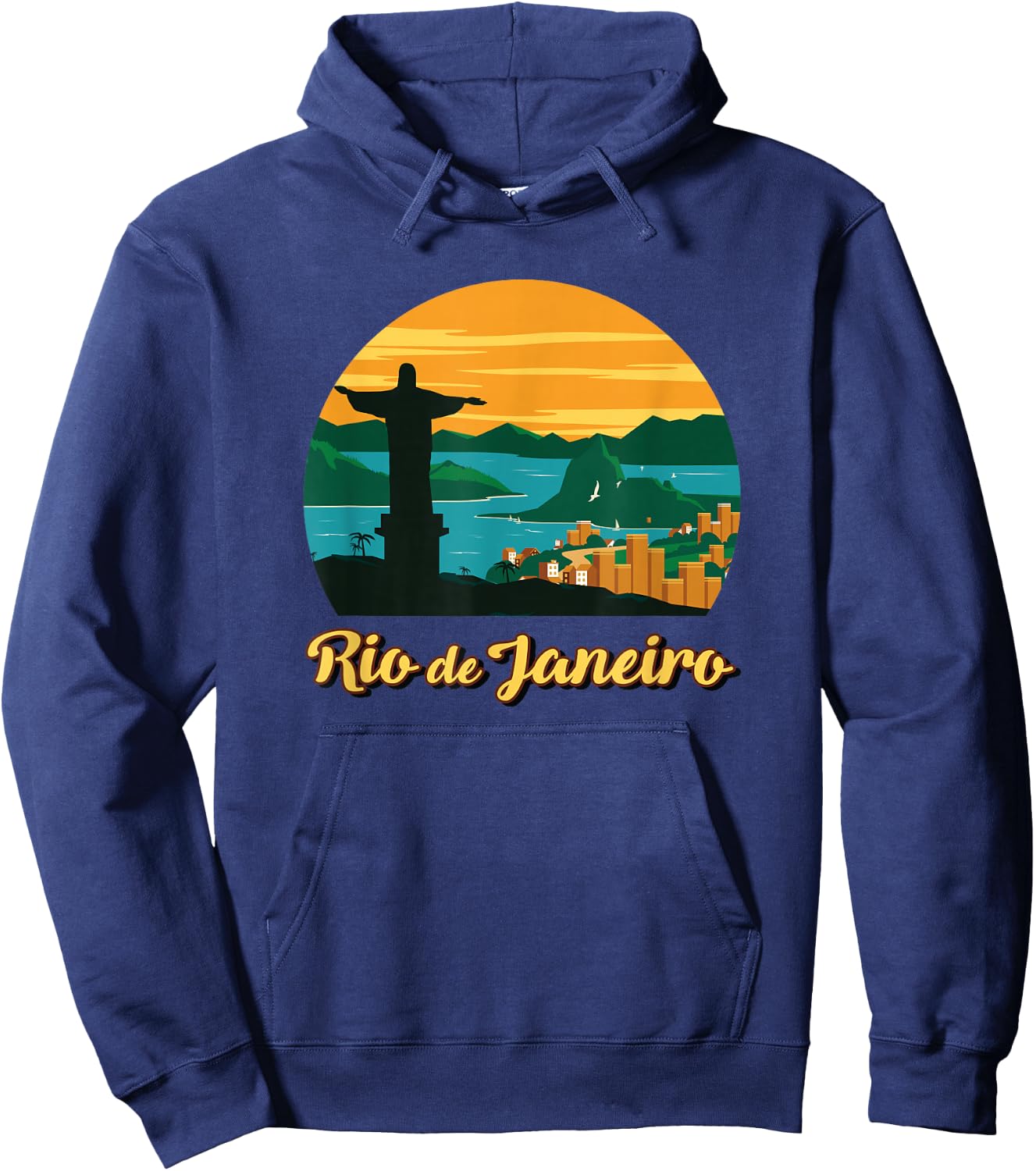 Rio De Janeiro Brazil Beach Surf Ocean Brazilian Island Bay Hoodie - Hoodie | Navy