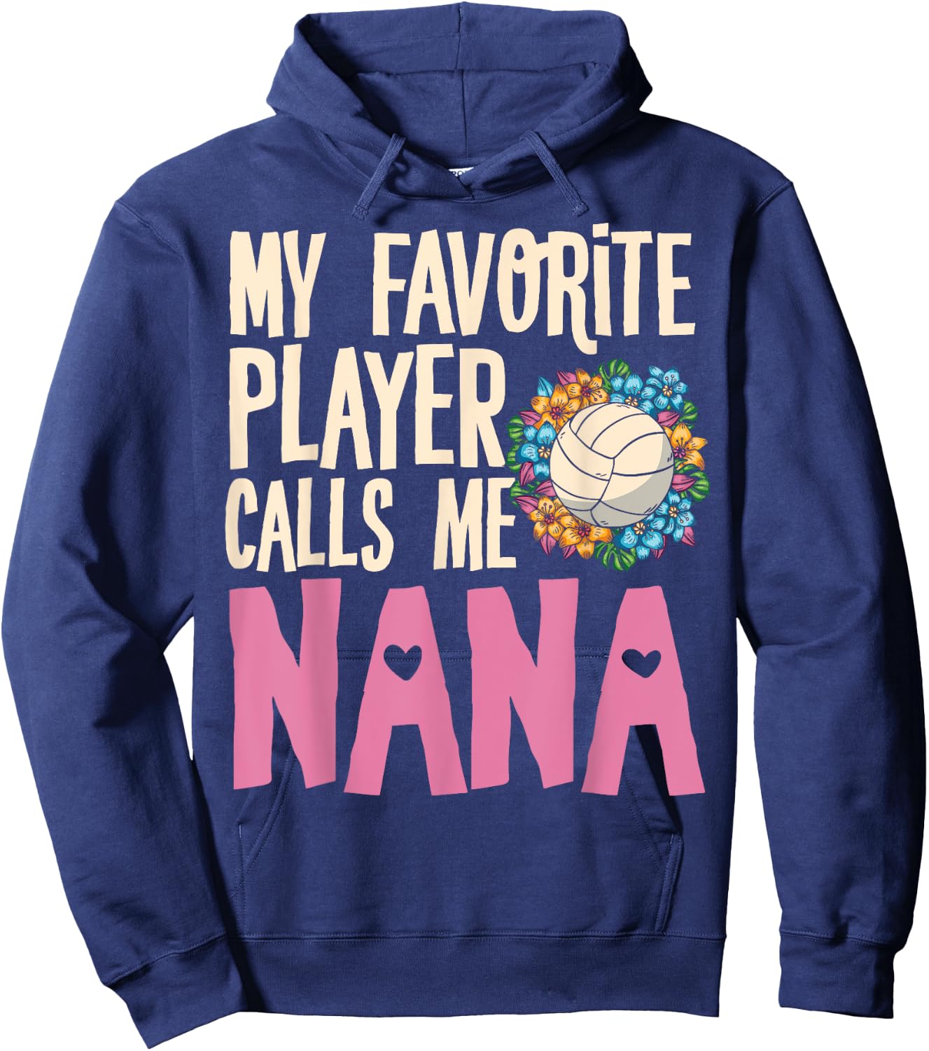 Nana Volleyball Fan Player Team Sport Spiker Grandmother Hoodie - Hoodie | Navy