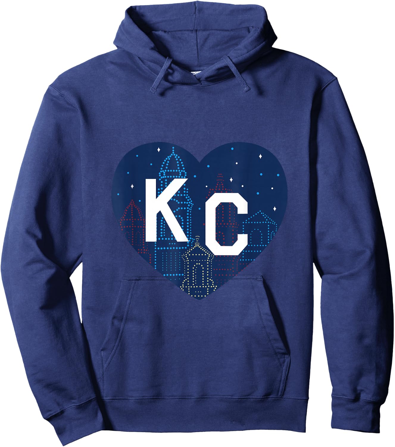 Kansas City KC Plaza Lights Heart Hoodie - Hoodie | Navy