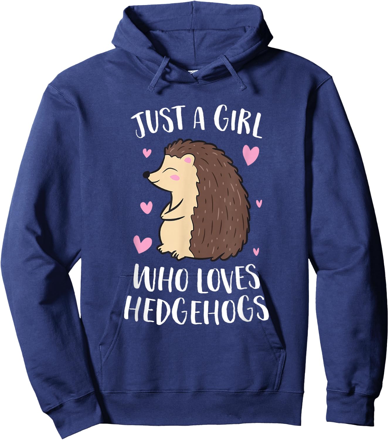 Just a Girl Who Loves Hedgehogs Cute Hedgehog Girl Small Hoodie - Hoodie | Navy