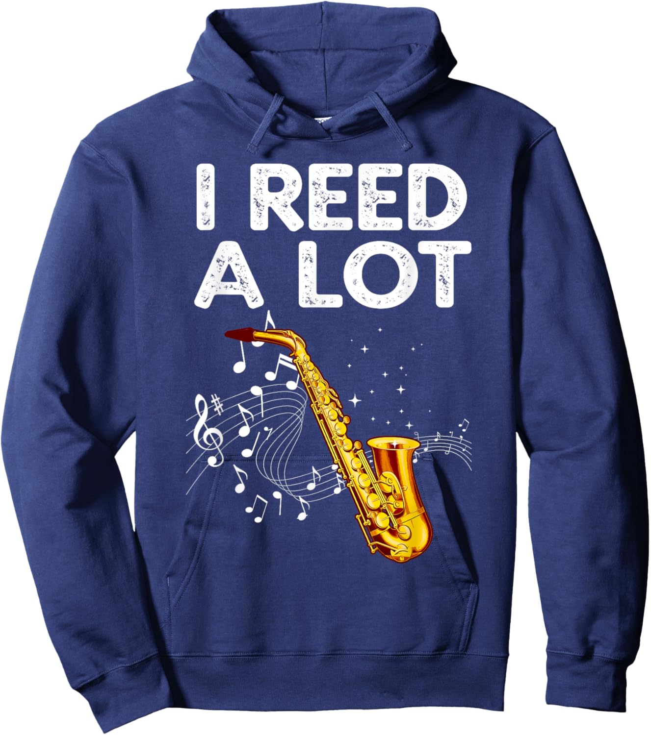 Funny Saxophone Design Women Tenor Saxophone Player Hoodie - Hoodie | Navy