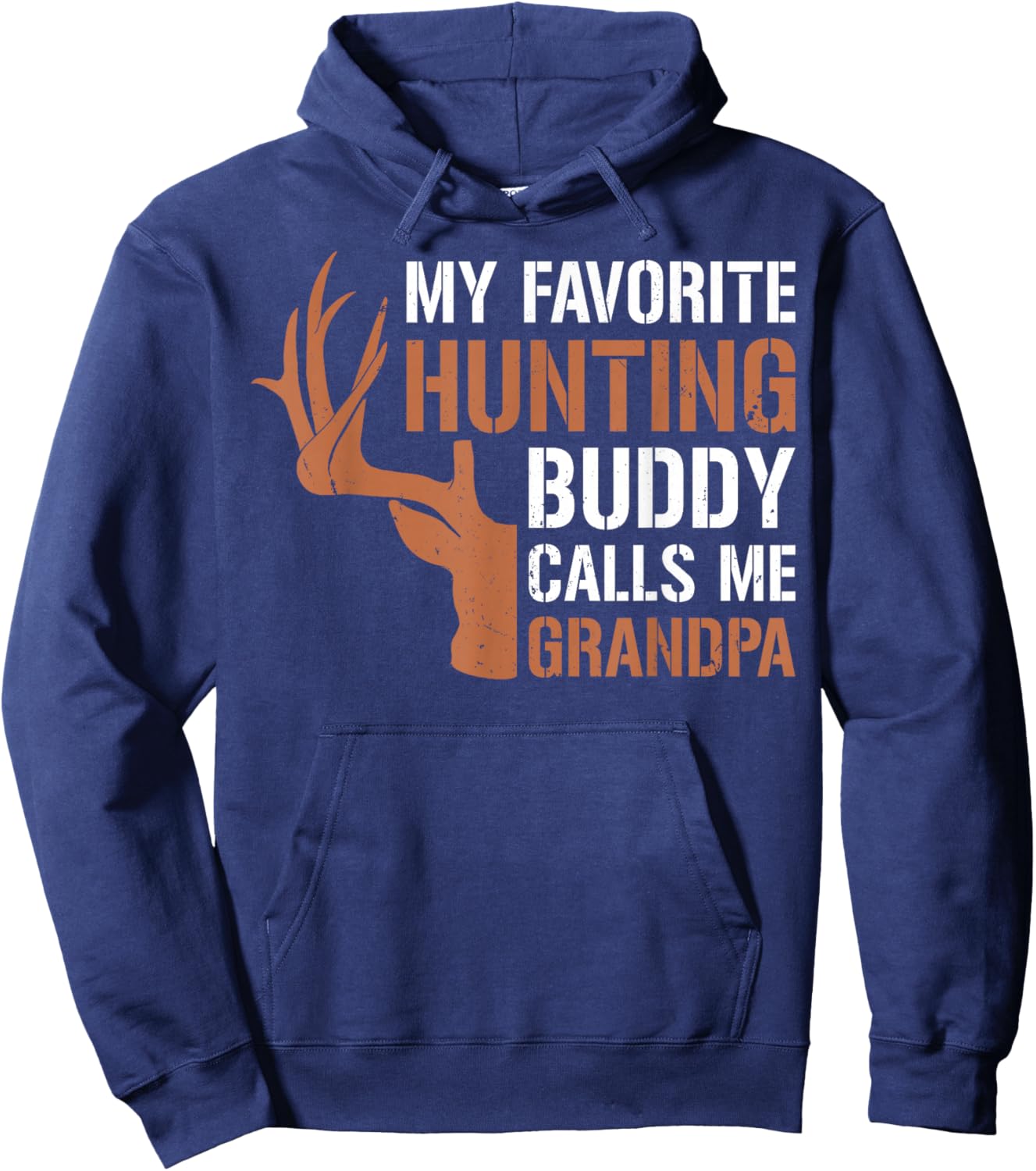 Funny Deer Hunter Grandpa Hunting Buddy Calls Me Grandpa Hoodie - Hoodie | Navy