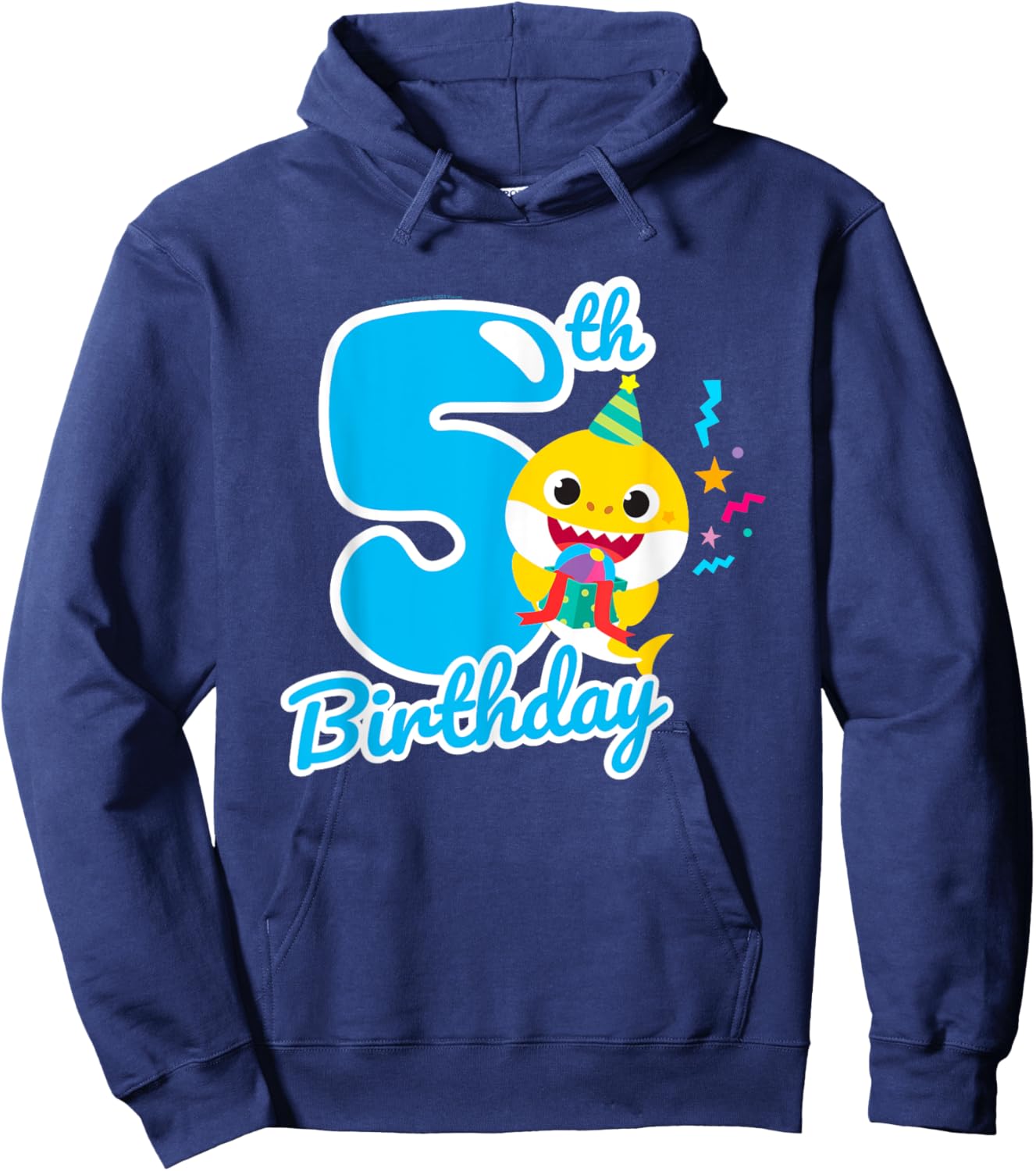Baby Shark 5th Birthday Blue 5 Years Hoodie - Hoodie | Navy