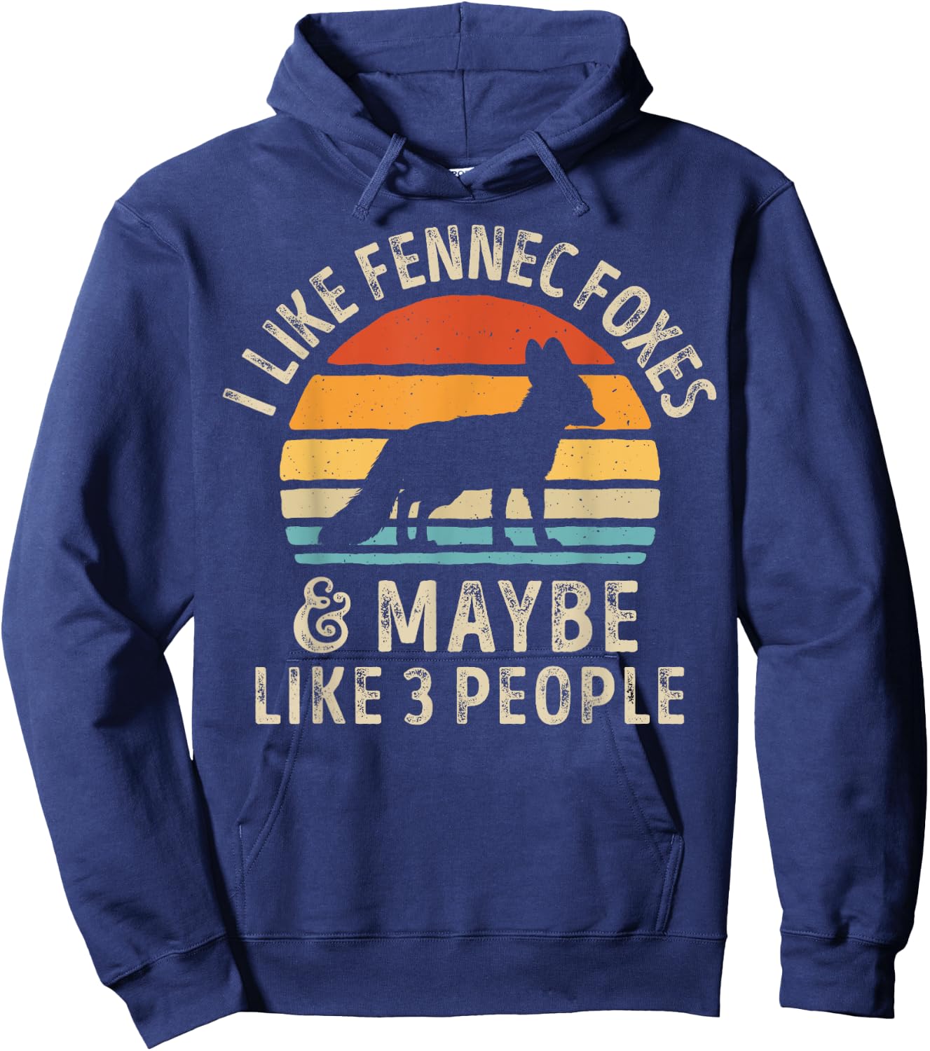 I Like Fennec Foxes and Maybe 3 People Funny Fox Lover Retro Hoodie - Hoodie | Navy