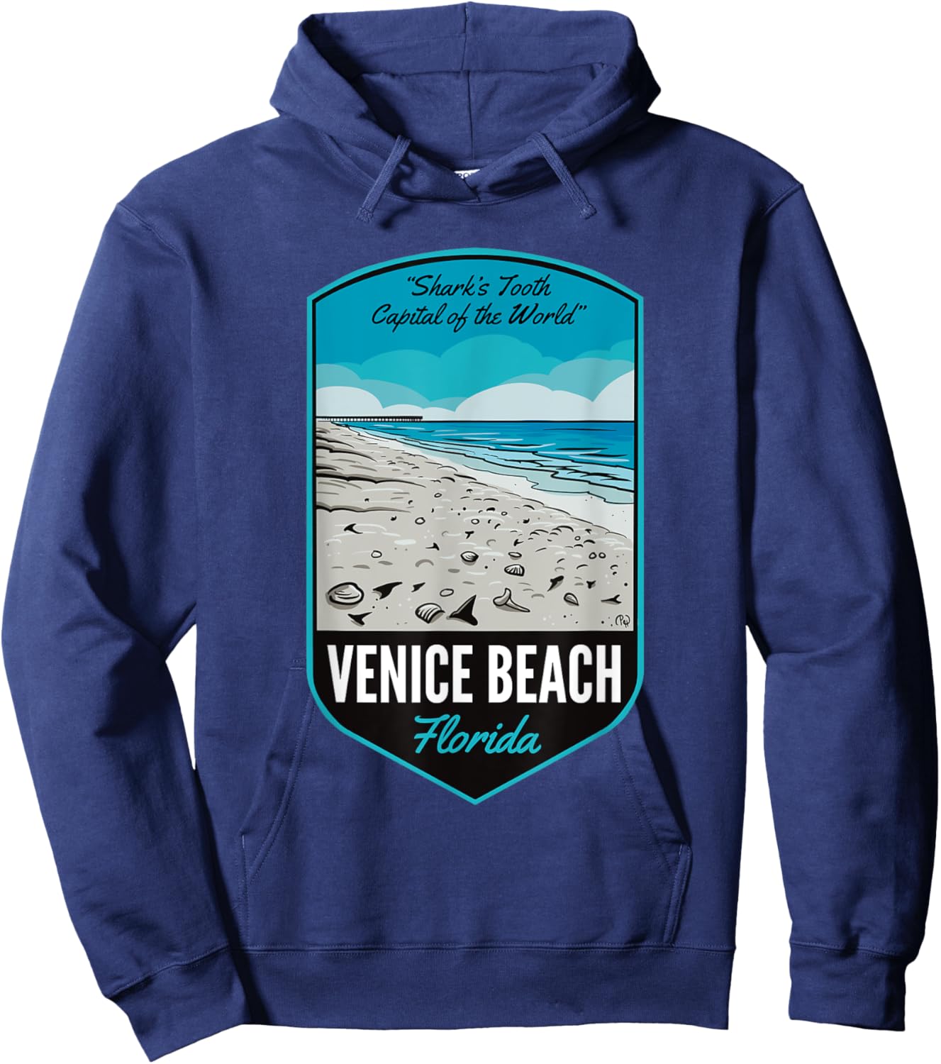 Venice Beach FL Sharks Tooth Capital Hoodie - Hoodie | Navy