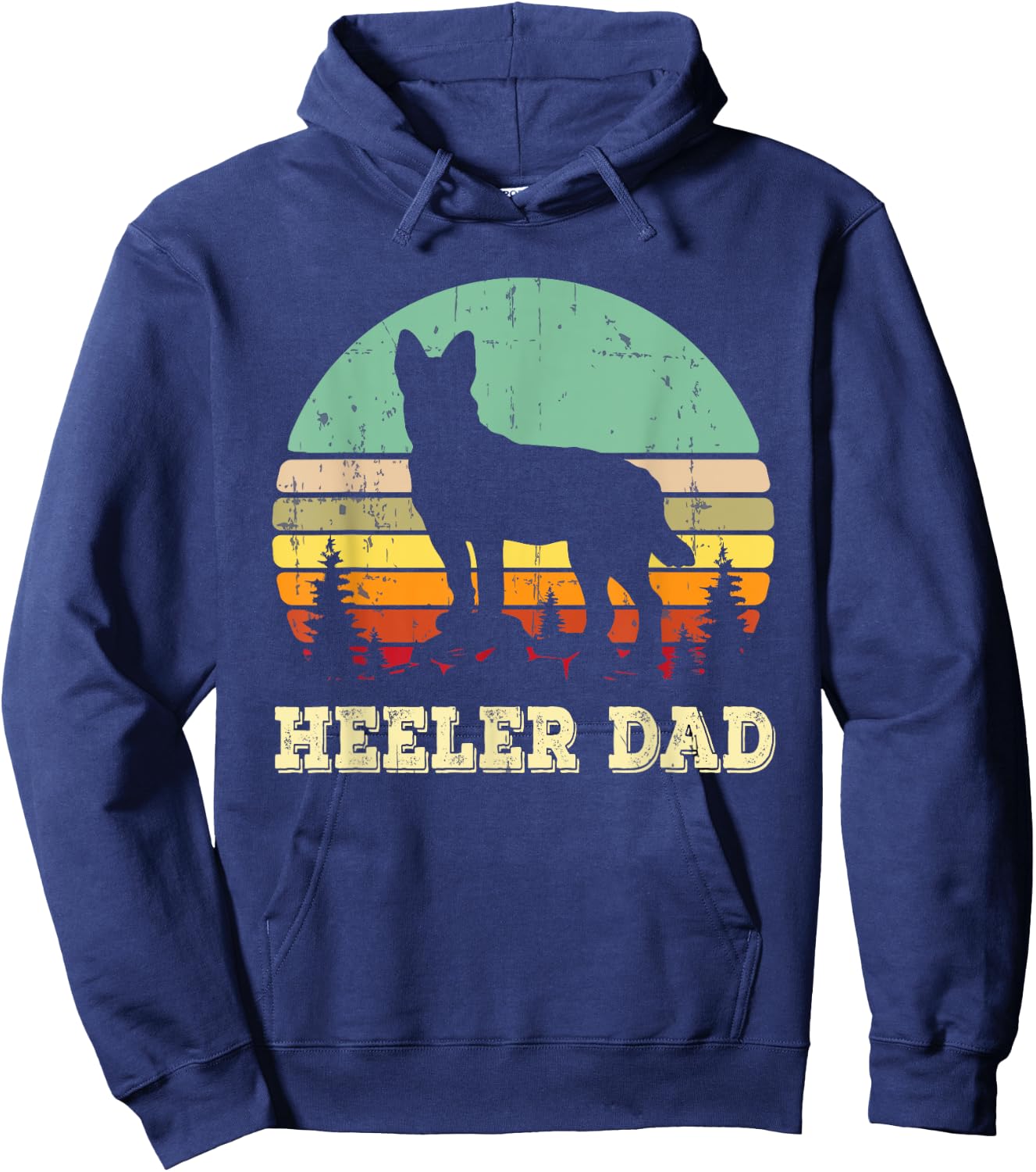 Australian Cattle Dog Red Blue Pet Heeler Dad Cute Gift Hoodie - Hoodie | Navy