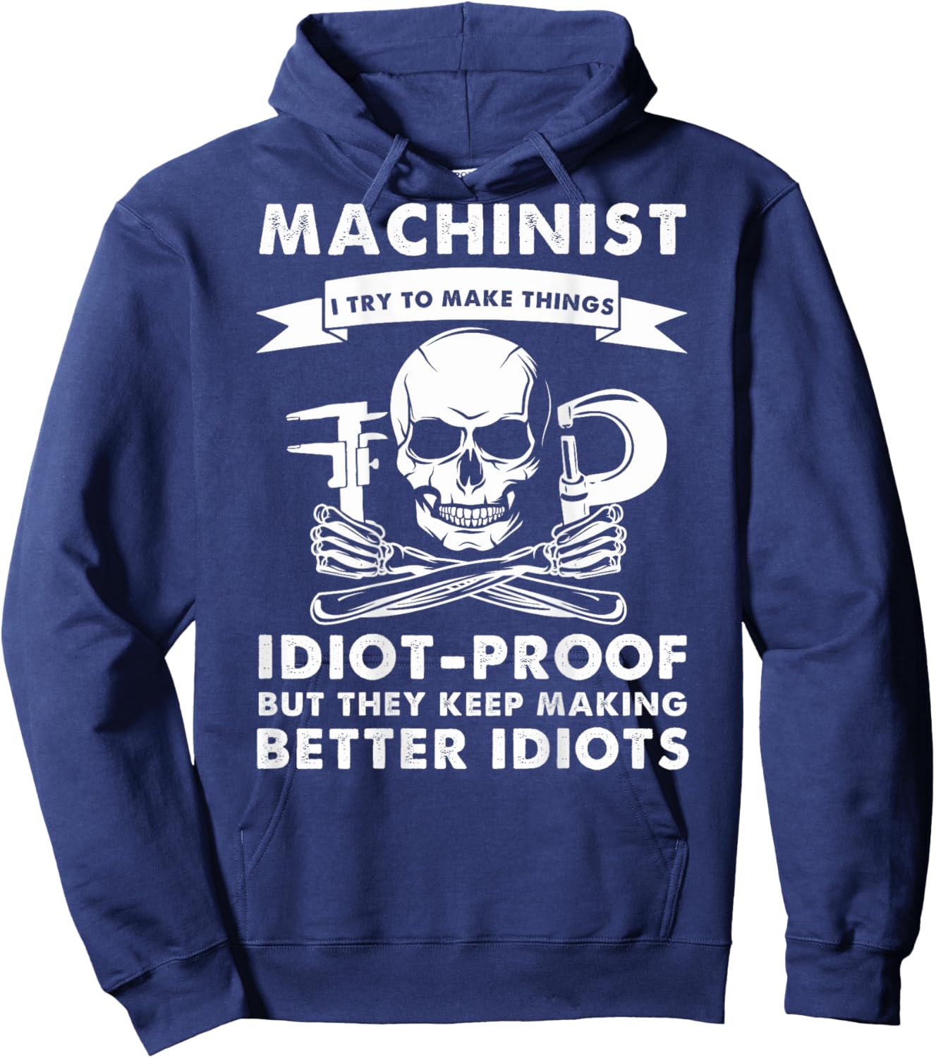 Funny Machinist Idea For Dad CNC Machine Operator (On Back) Hoodie - Hoodie | Navy