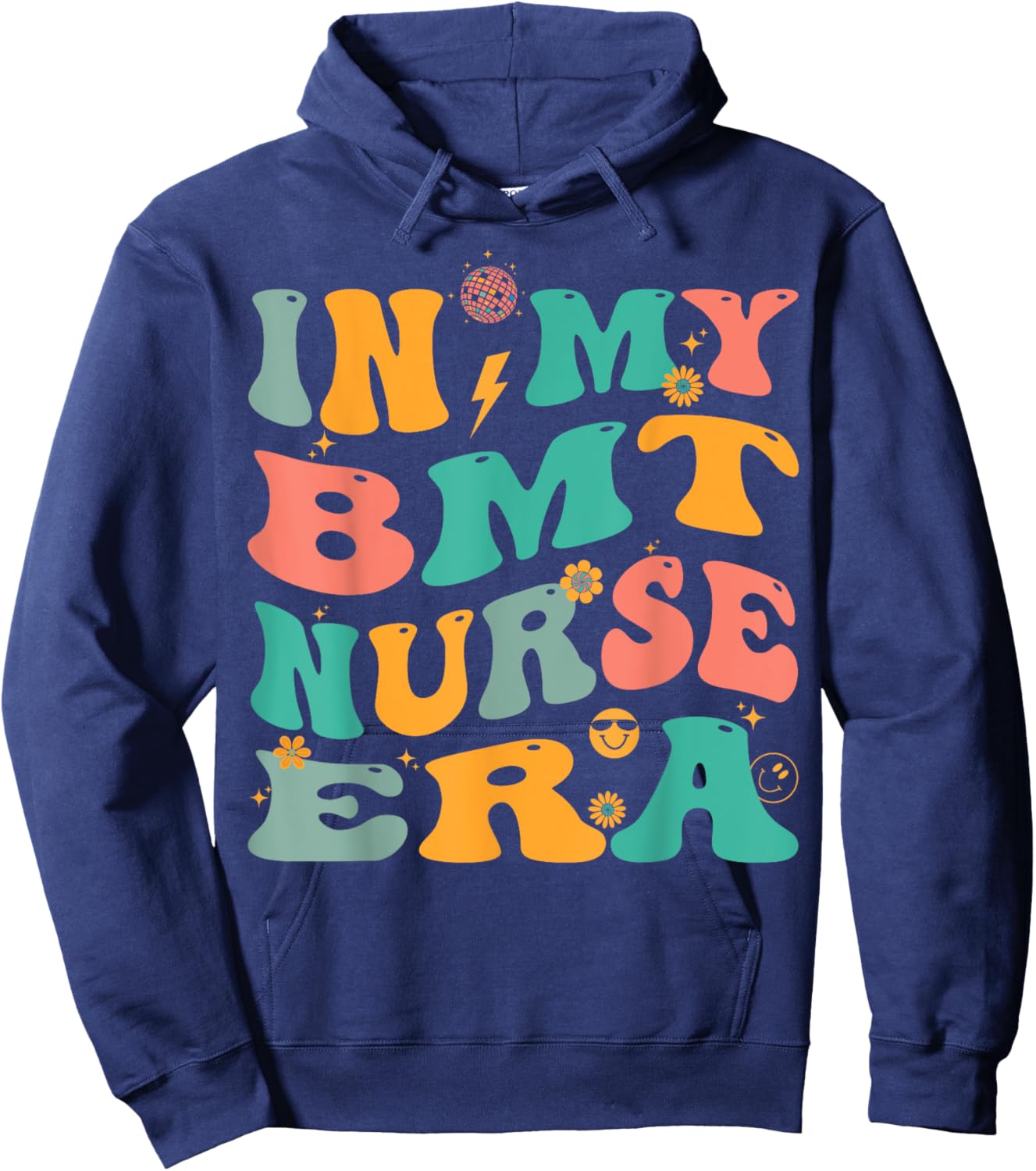 In My BMT Nurse Era Retro BMT Nursing Hoodie - Hoodie | Navy