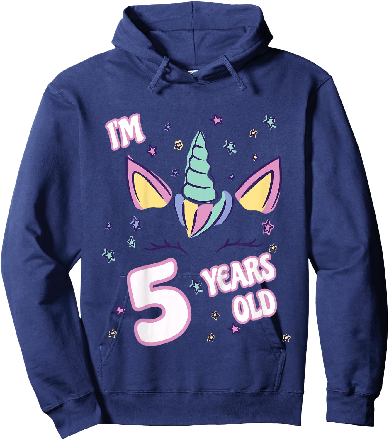 Unicorn 5th birthday i'm 5 years old girl unicorn design Hoodie - Hoodie | Navy