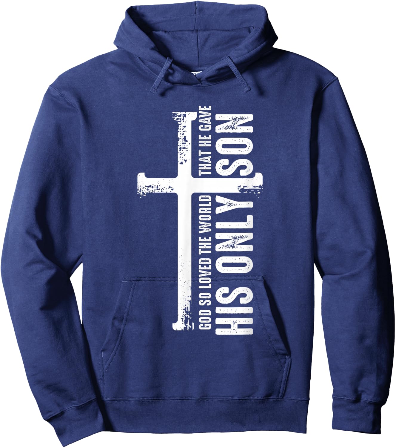 Christian Cross Bible Verse Scripture Faith Hoodie - Hoodie | Navy