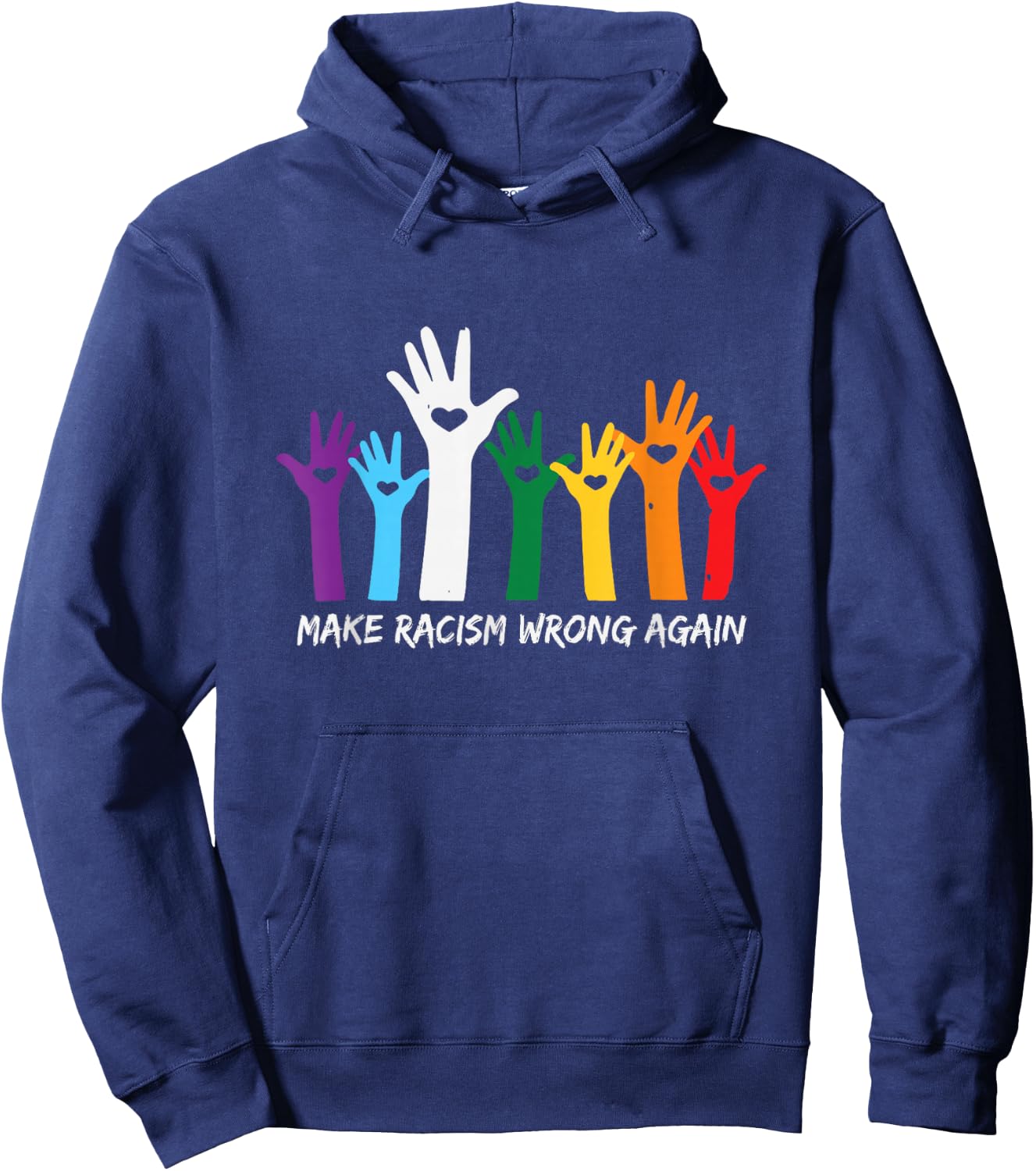 Make Racism Wrong Again Black Lives Matterss Anti Hate Women Hoodie - Hoodie | Navy