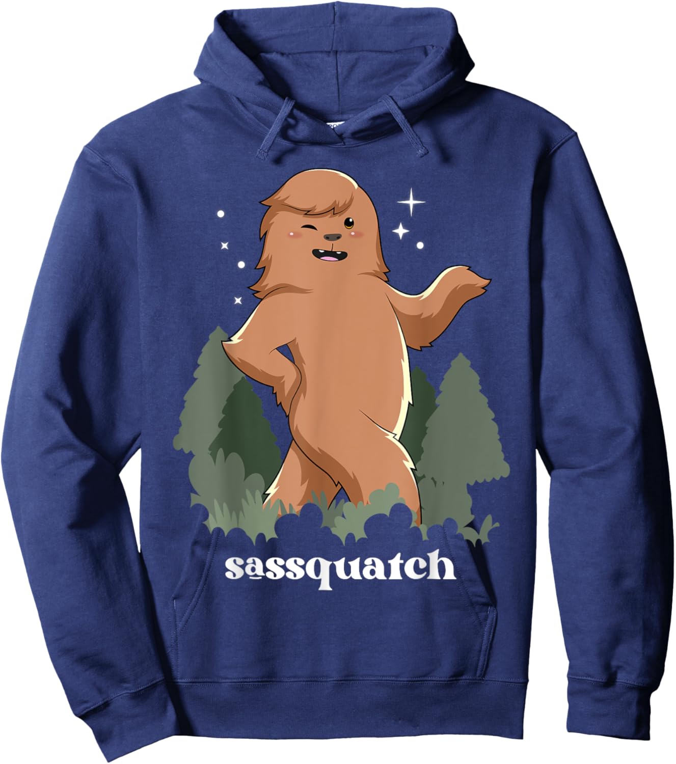Sasquatch Shirt Sassy Bigfoot Sassquatch Cryptid Funny Hoodie - Hoodie | Navy