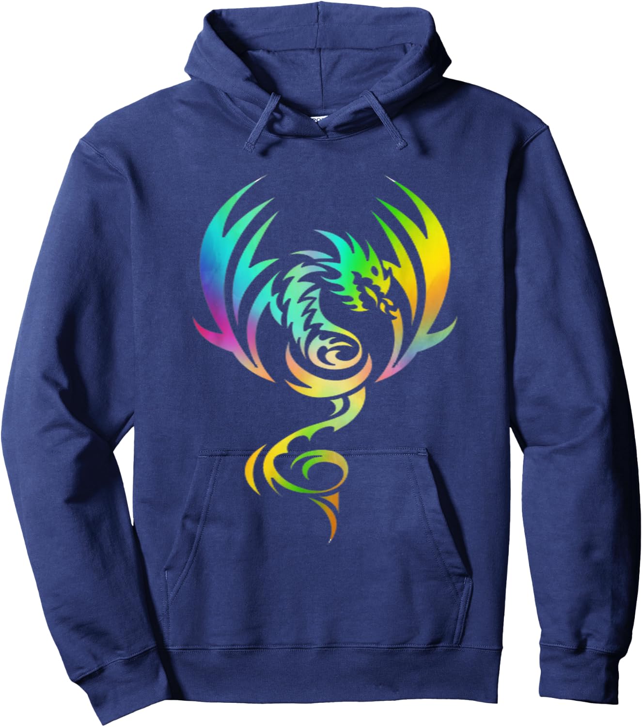 Medieval Mythical Animal Dragon With Rainbow Wings For Young Hoodie - Hoodie | Navy