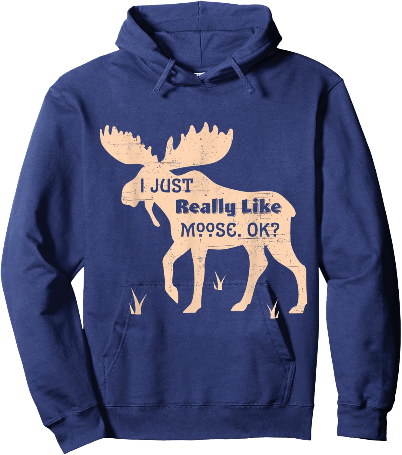 I Just Really Like Moose OK Bogg Silhouette T Shirt Gift Hoodie - Hoodie | Navy