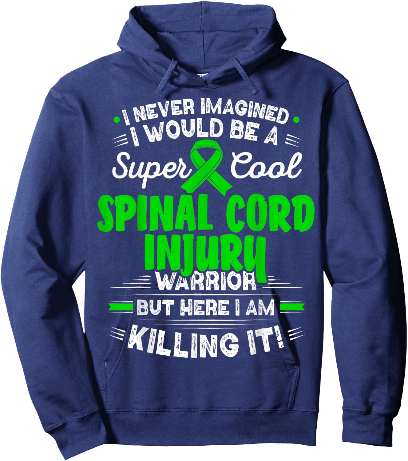 Cool Spinal Cord Injury Warrior Spinal Cord Injury Awareness Hoodie - Hoodie | Navy