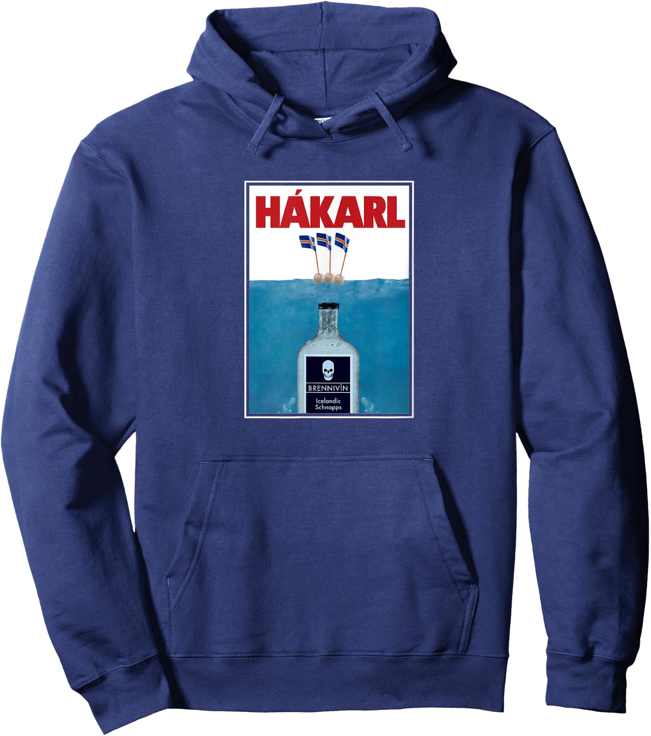 Hakarl Iceland Shark Brennivín Shot Viking Foodie Hoodie - Hoodie | Navy