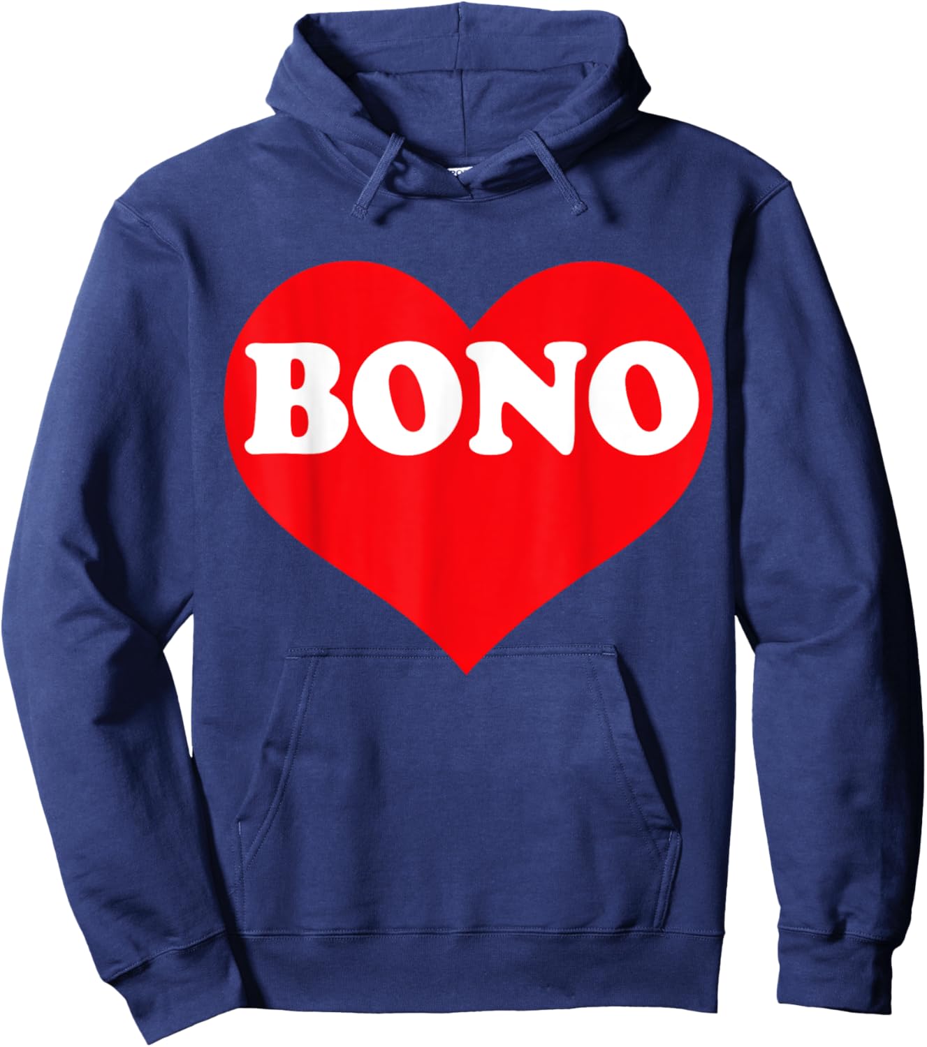 I Heart Bono, I Love Bono Custom Hoodie - Hoodie | Navy