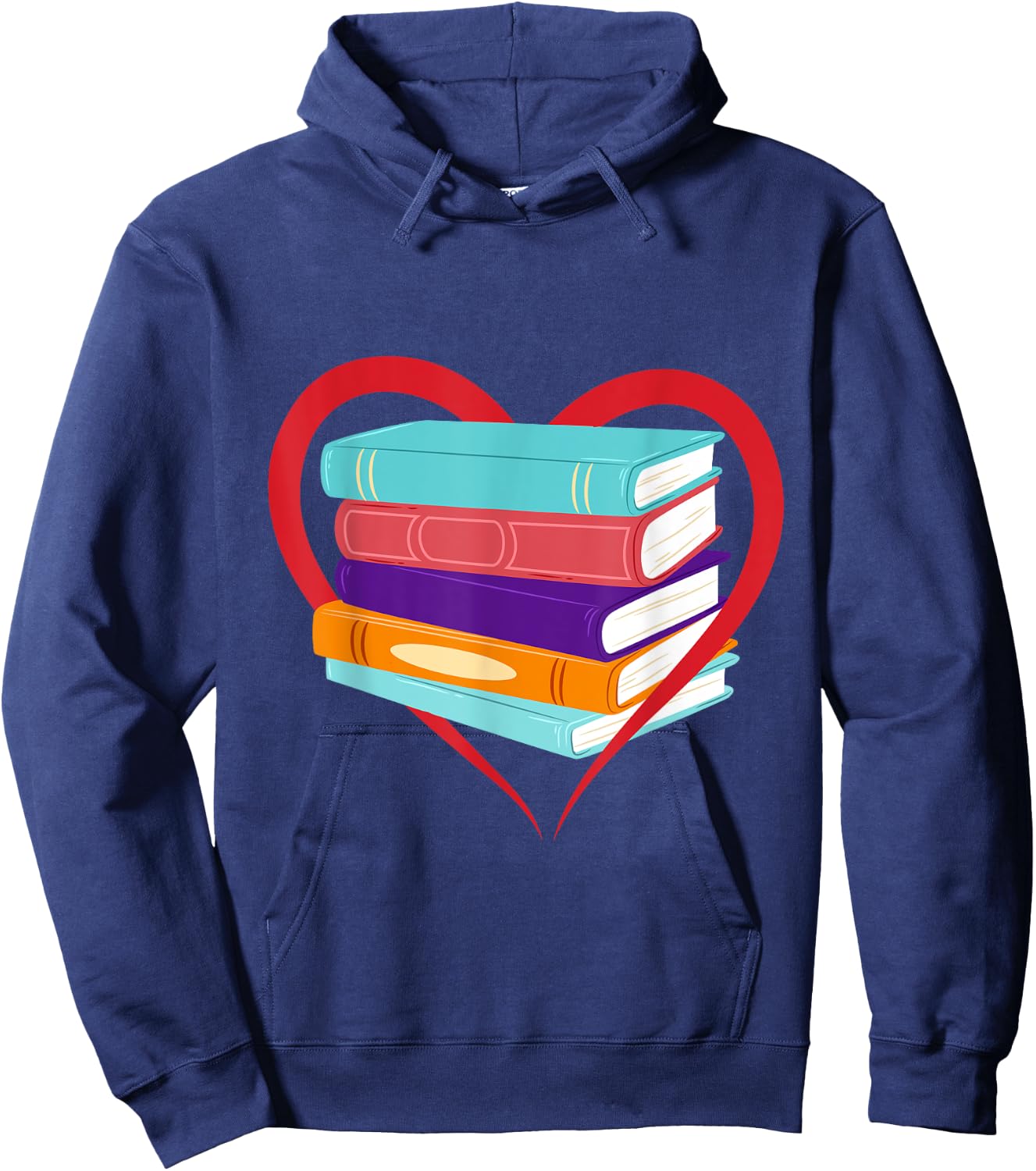 I Love Reading Book Heart Love Books Gift Library Hoodie - Hoodie | Navy
