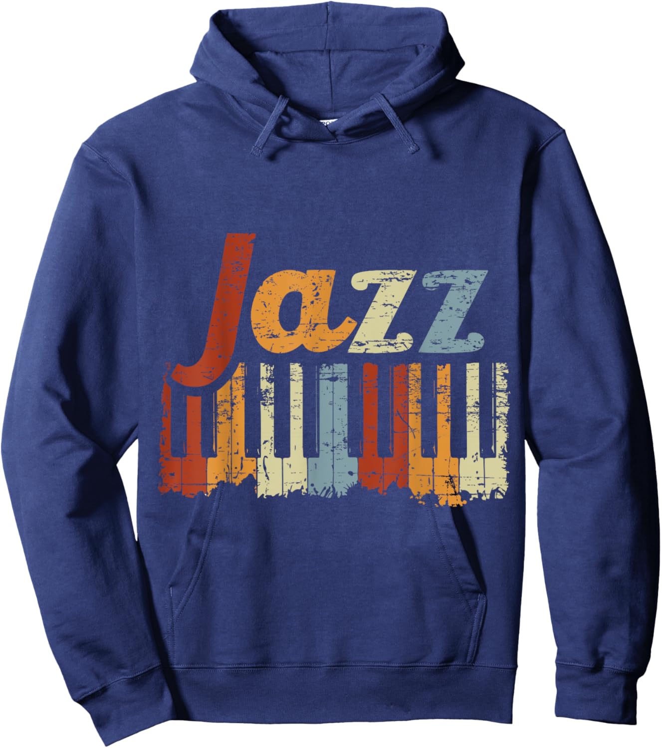 Vintage Piano Musical Instrument Jazz Piano Keys Piano Hoodie - Hoodie | Navy