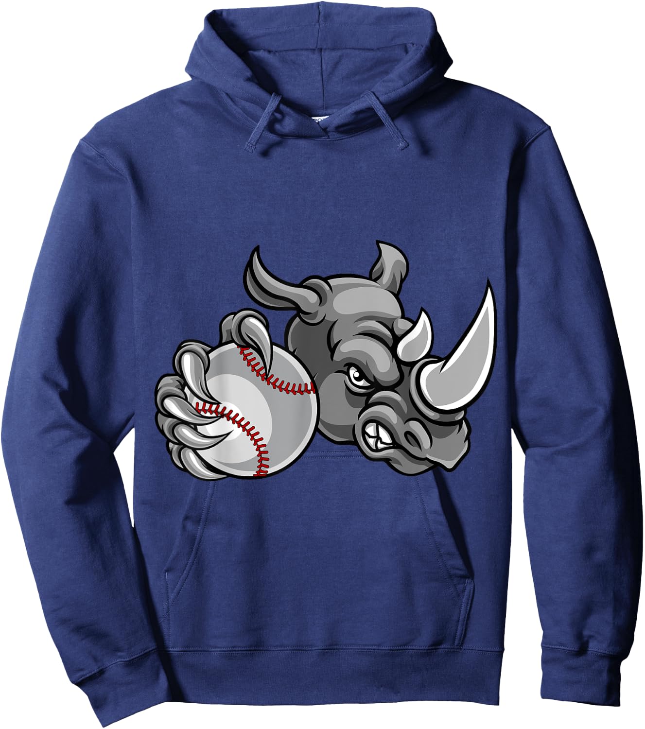 Rhino Baseball Ball Sports Mascot Hoodie - Hoodie | Navy