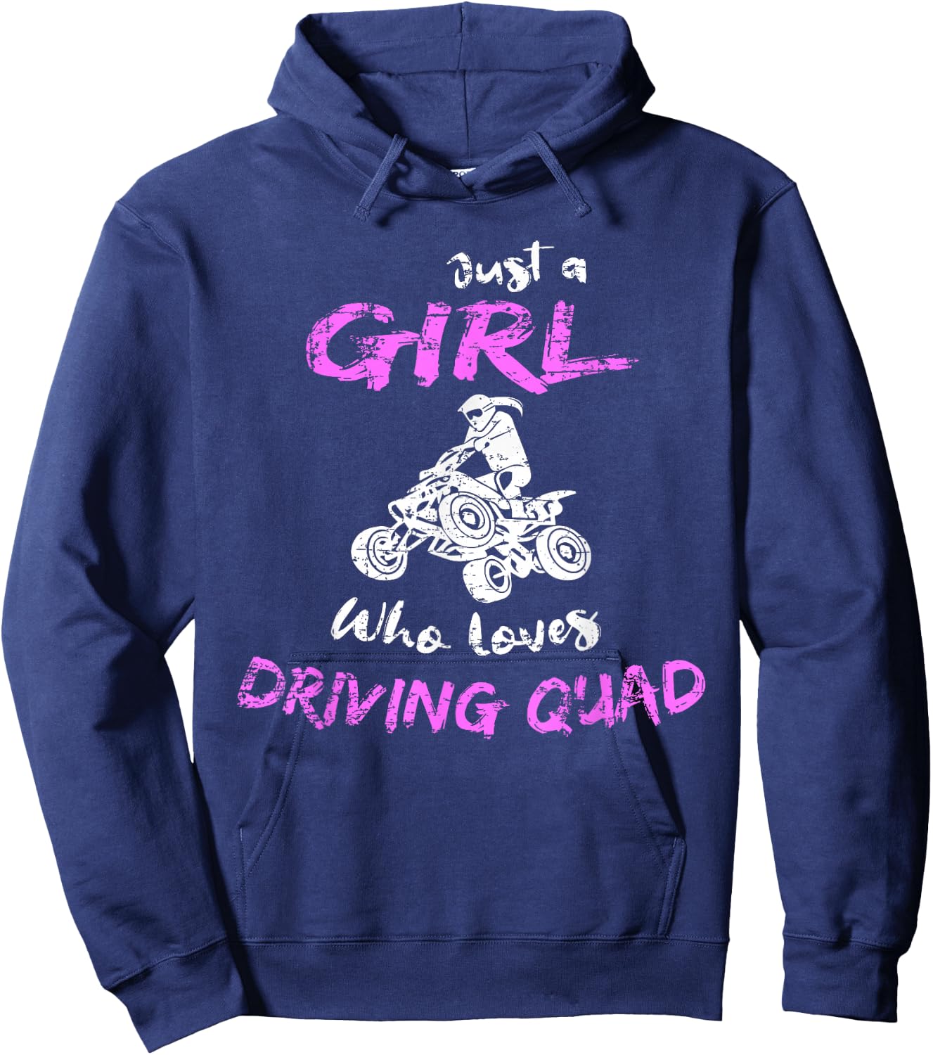 Lustgie Quad Girl Geschenkidee Women's & Girls' ATV Motorsport - Black, Small, Short Sleeve Hoodie - Hoodie | Navy