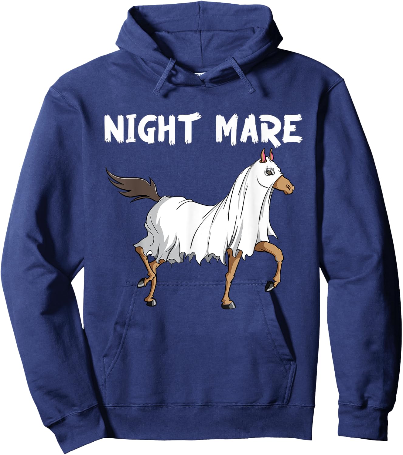 Horse Ghost Night Mare | Equestrian Horse Lover Halloween Hoodie - Hoodie | Navy