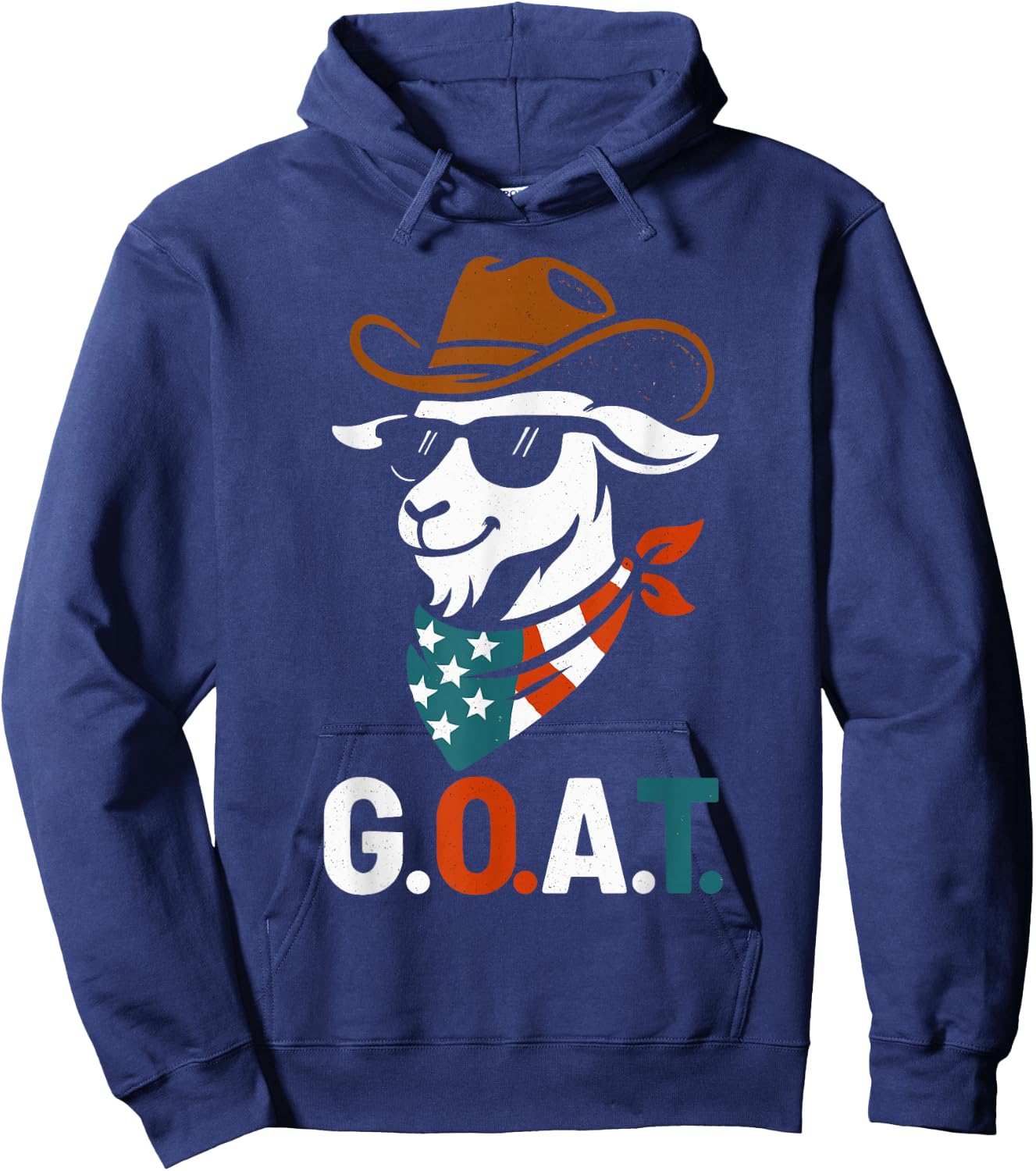 USA 'Merica Goat 4th of July Men Women Kids Funny Patriotic Hoodie - Hoodie | Navy